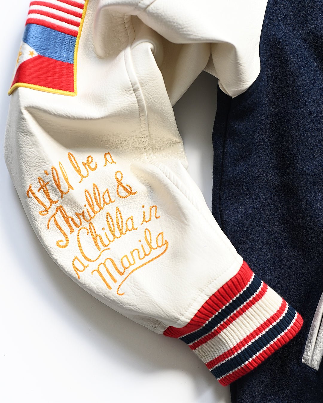 Thrilla in Manila 50th Anniversary Navy Varsity Jacket - Roots of Fight