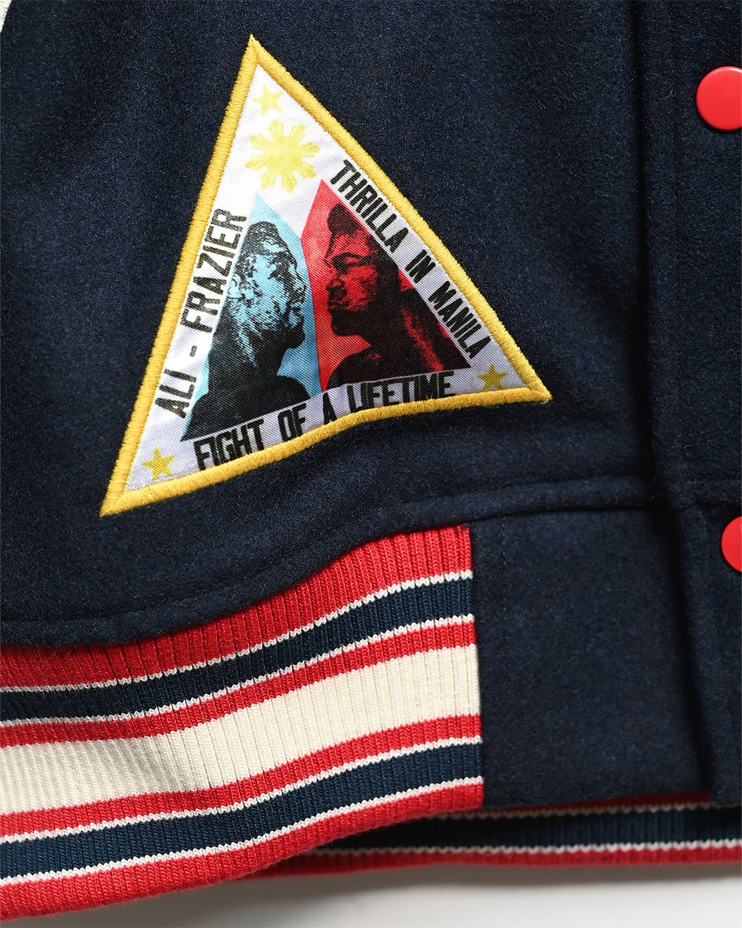 Thrilla in Manila 50th Anniversary Navy Varsity Jacket - Roots of Fight