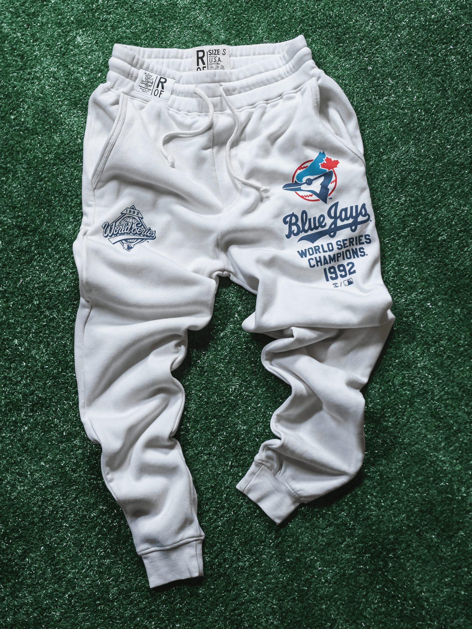TOR Blue Jays '92 Champs White Sweatpants - Roots of Fight