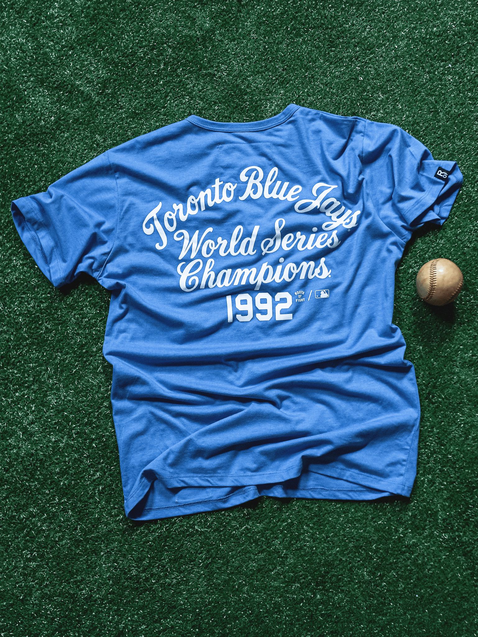 TOR Blue Jays '92 World Champs Blue Triblend Tee - Roots of Fight