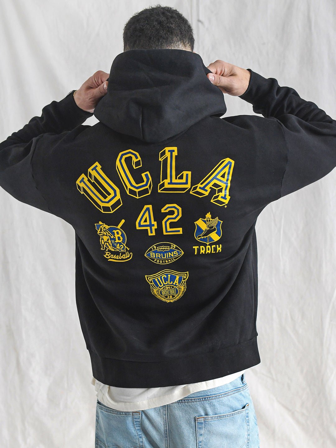 UCLA Jackie Robinson スタジャン Bruins UCLA - Jackie Robinson 4-Sport Star Black Heavyweight PO Hoody