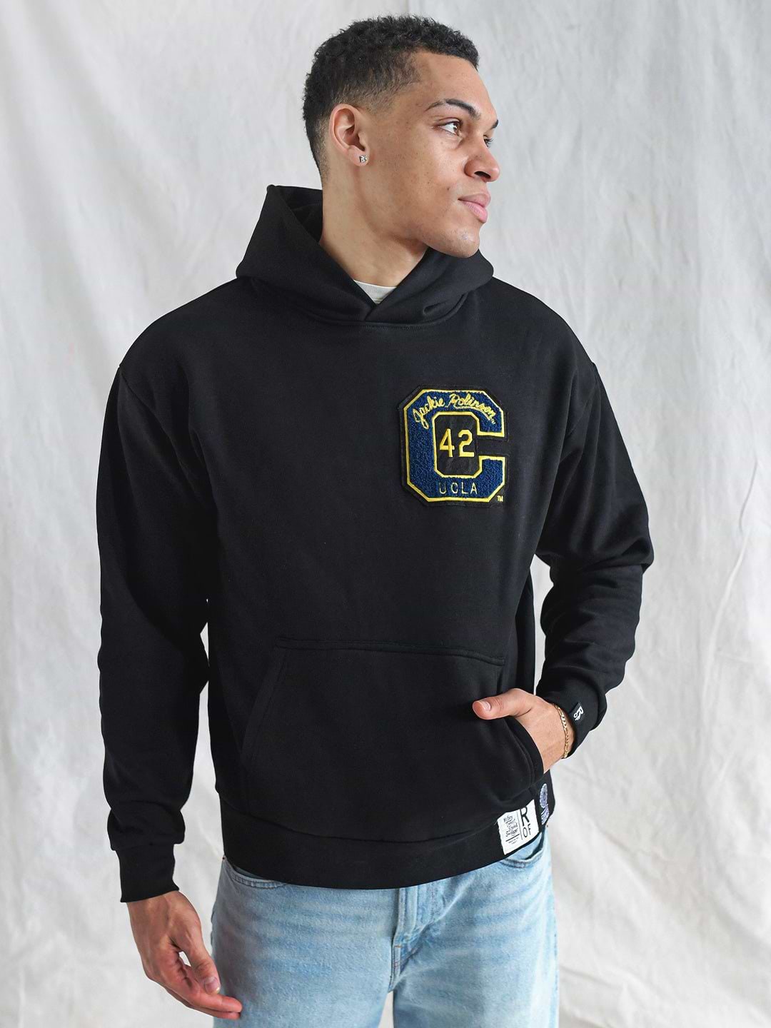 UCLA - Jackie Robinson 4 - Sport Star Black Heavyweight PO Hoody - Roots of Fight