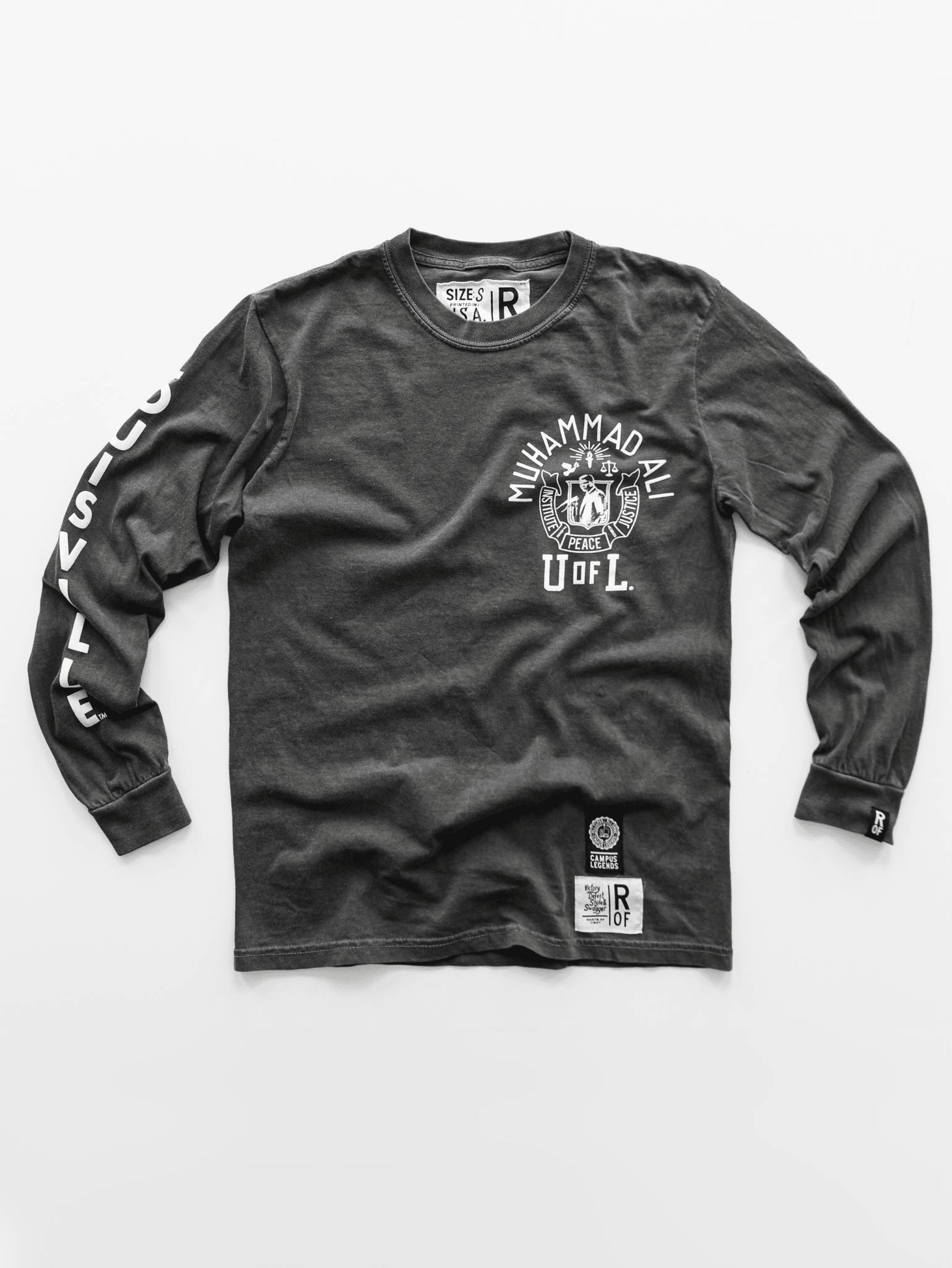 UofL - Ali Peace & Justice Charcoal Long Sleeve Tee - Roots of Fight