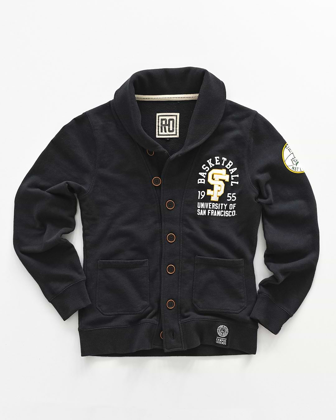 USF - Bill Russell '55 Black Cardigan - Roots of Fight