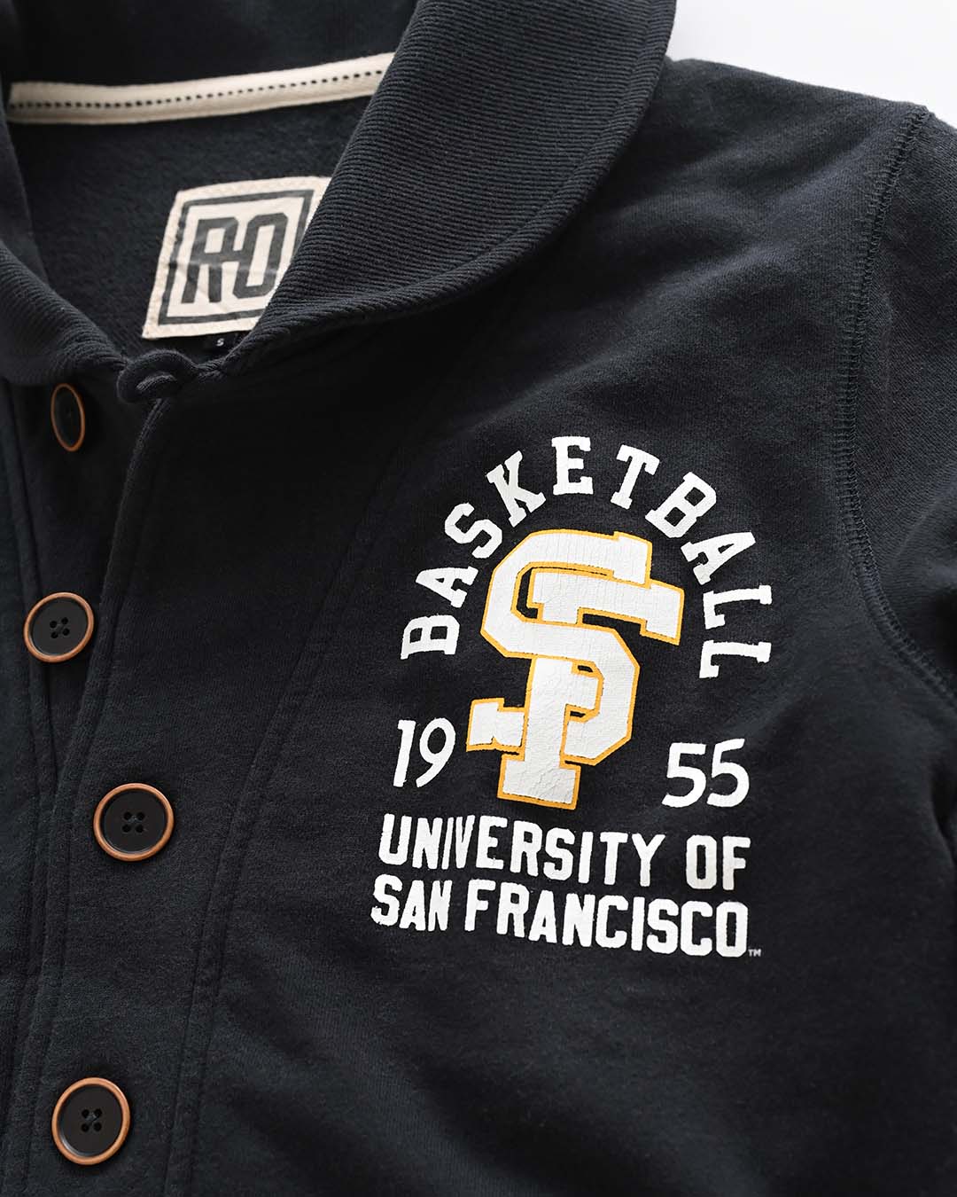 USF - Bill Russell '55 Black Cardigan - Roots of Fight