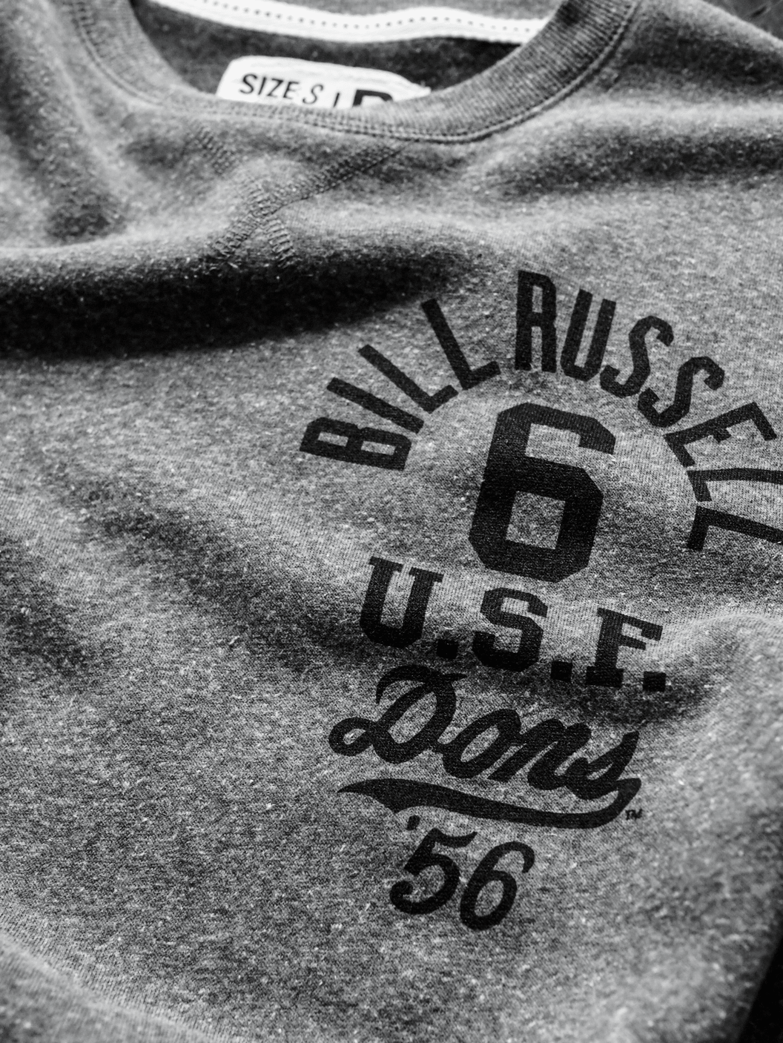 USF - Bill Russell '56 Basketball Grey Sweatshirt - Roots of Fight