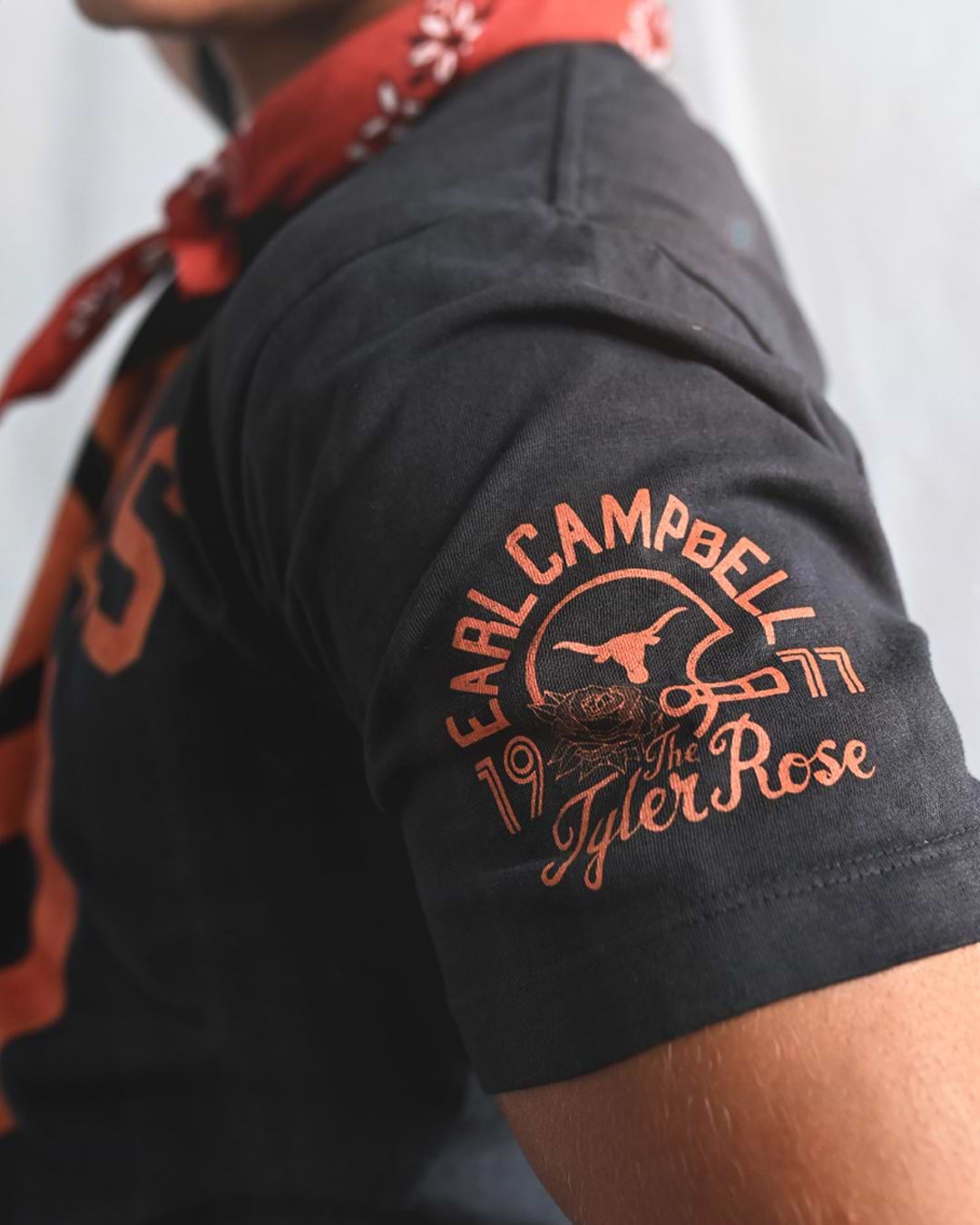 UT - Earl Campbell 20 Football Black Tee - Roots of Fight