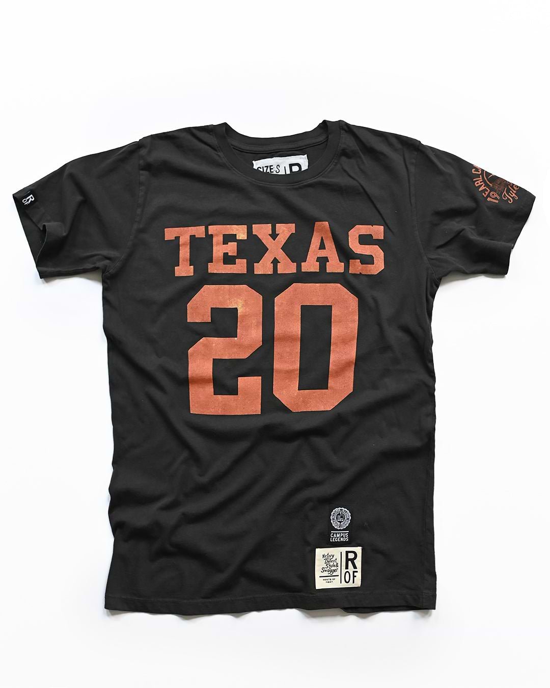 UT - Earl Campbell 20 Football Black Tee - Roots of Fight