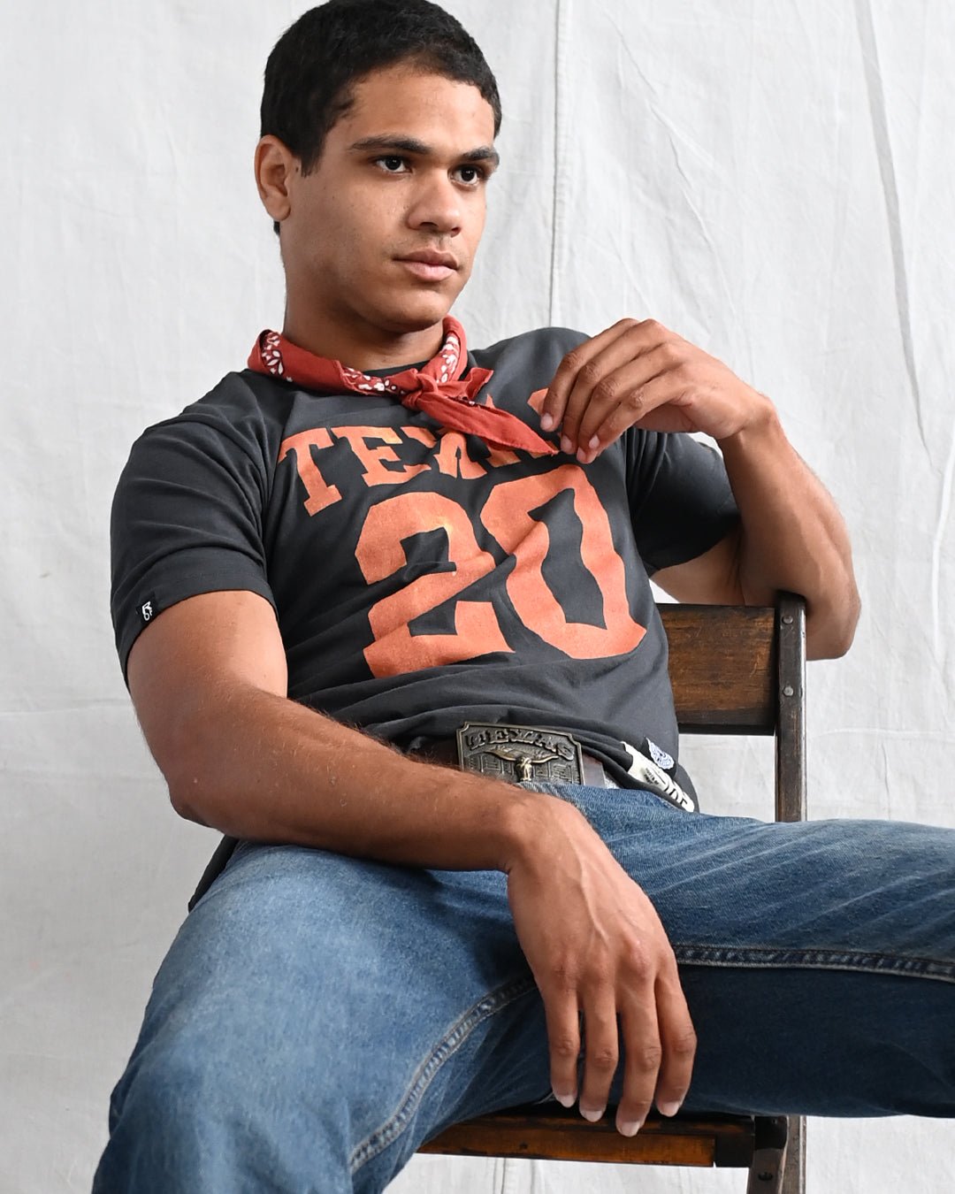 UT - Earl Campbell 20 Football Black Tee - Roots of Fight