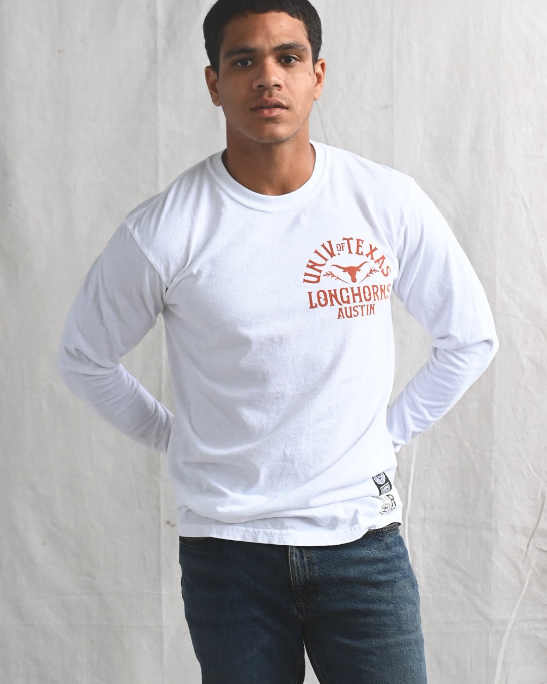 UT - Longhorns Hook &#39;Em White Long Sleeve Tee - Roots of Fight