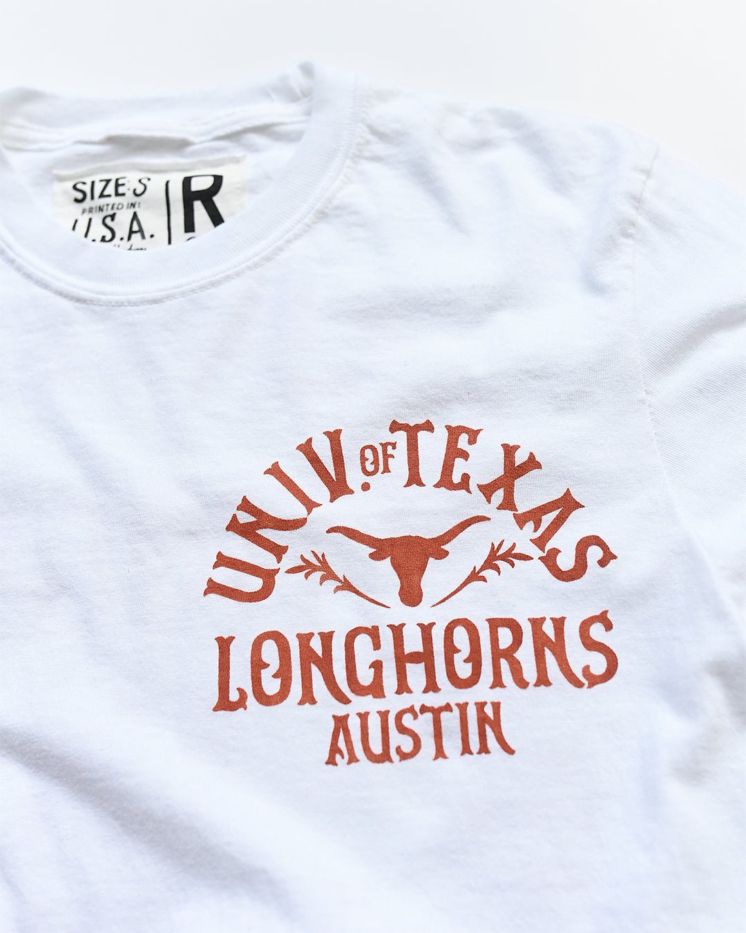 UT - Longhorns Hook 'Em White Long Sleeve Tee - Roots of Fight
