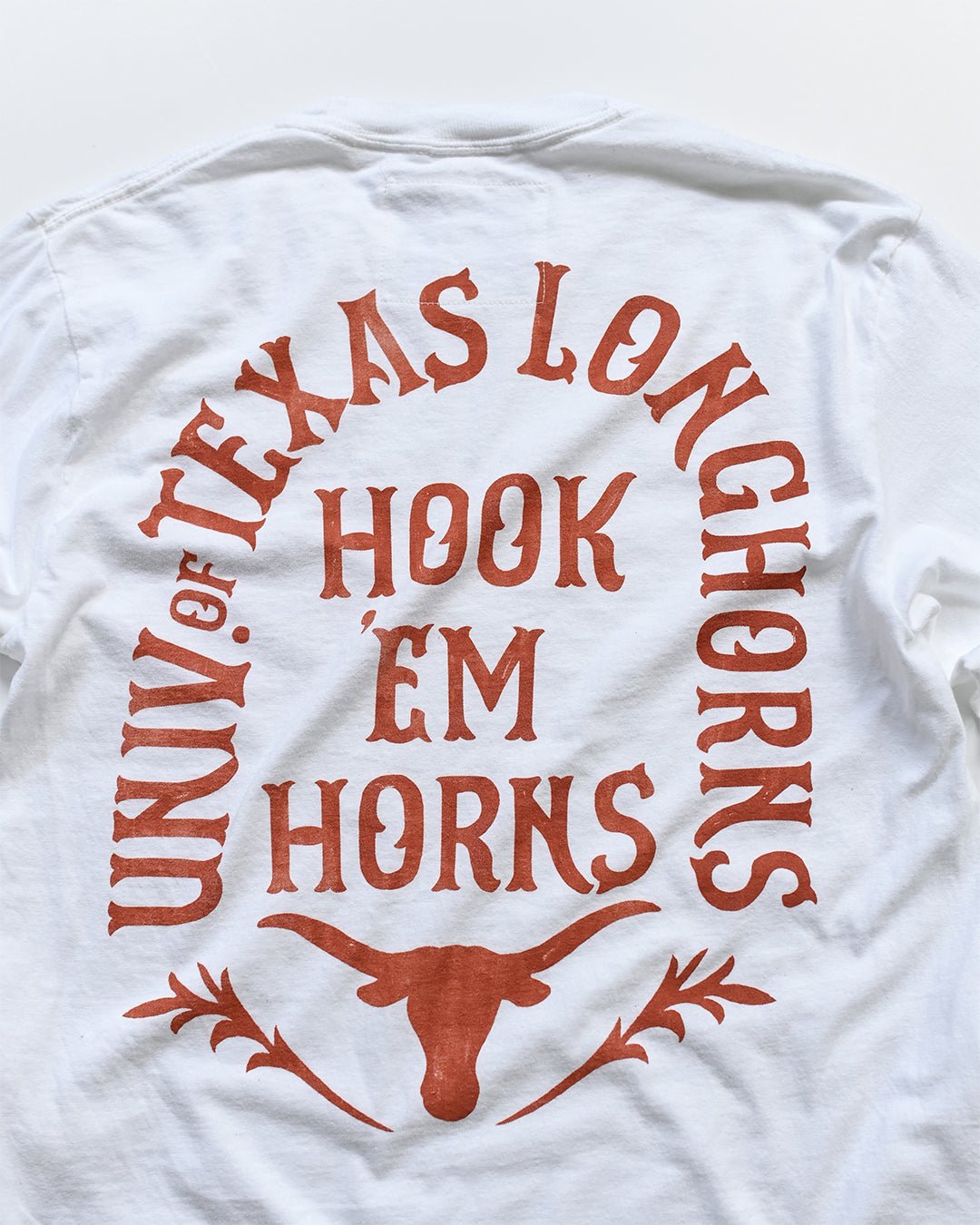UT - Longhorns Hook 'Em White Long Sleeve Tee - Roots of Fight