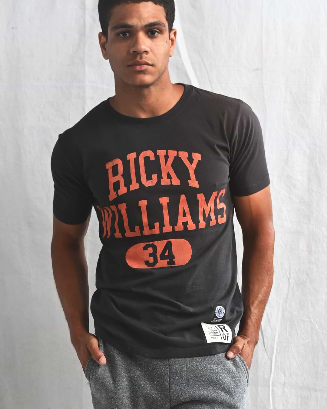UT - Ricky Williams 34 Horns Football Black Tee - Roots of Fight