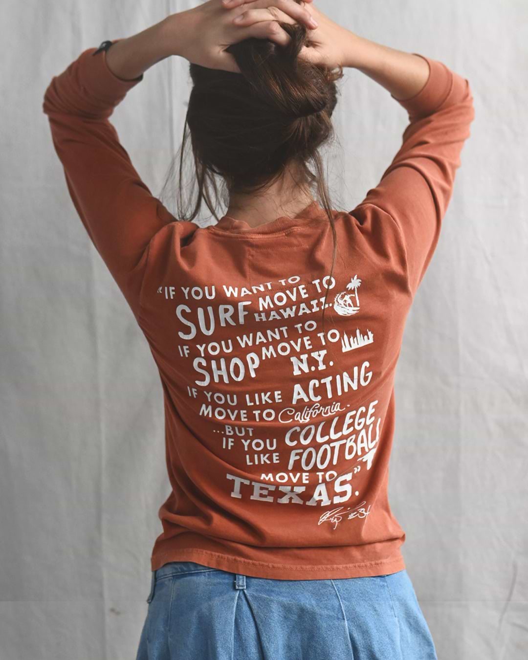 UT - Ricky Williams Texas Footbal Orange Long Sleeve Tee - Roots of Fight