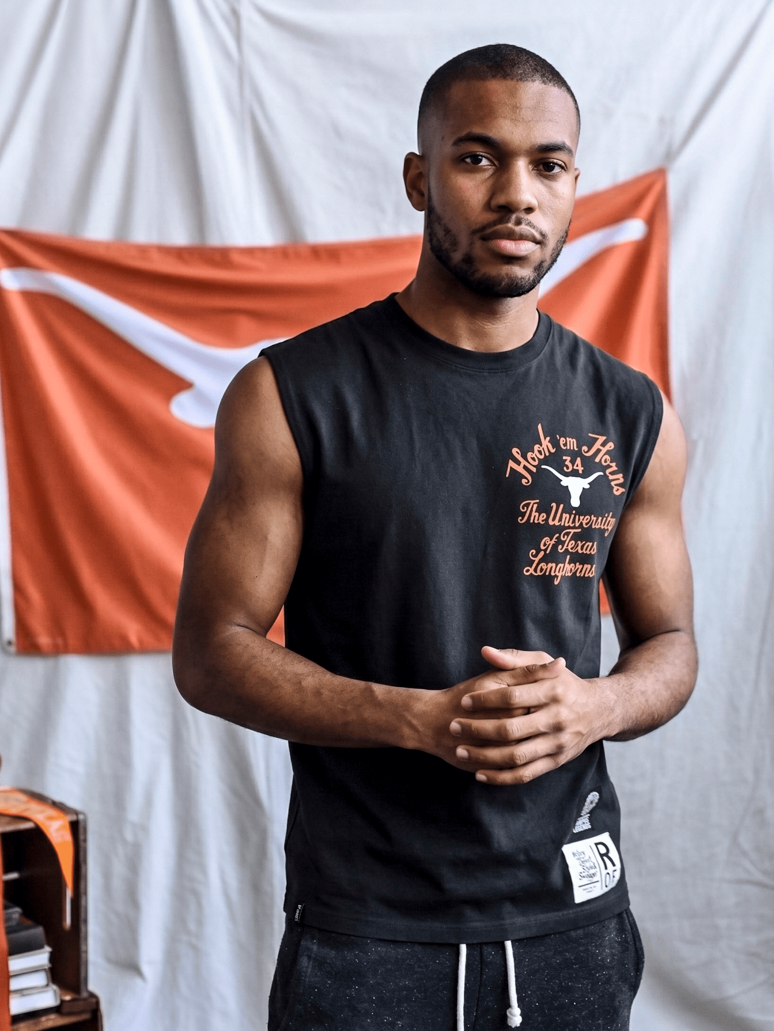 UT - Ricky Williams Texas Tornado Black Muscle Tee - Roots of Fight