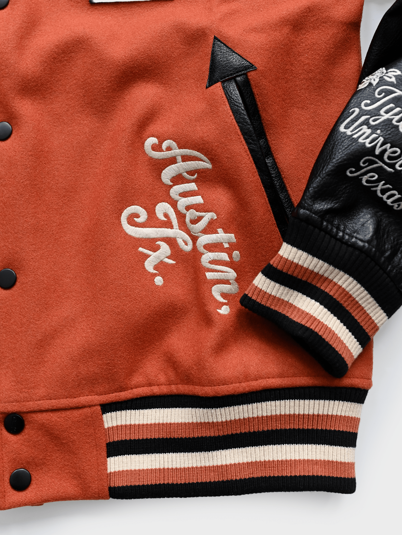 UT - Ricky Williams x Earl Campbell Varsity Jacket - Roots of Fight