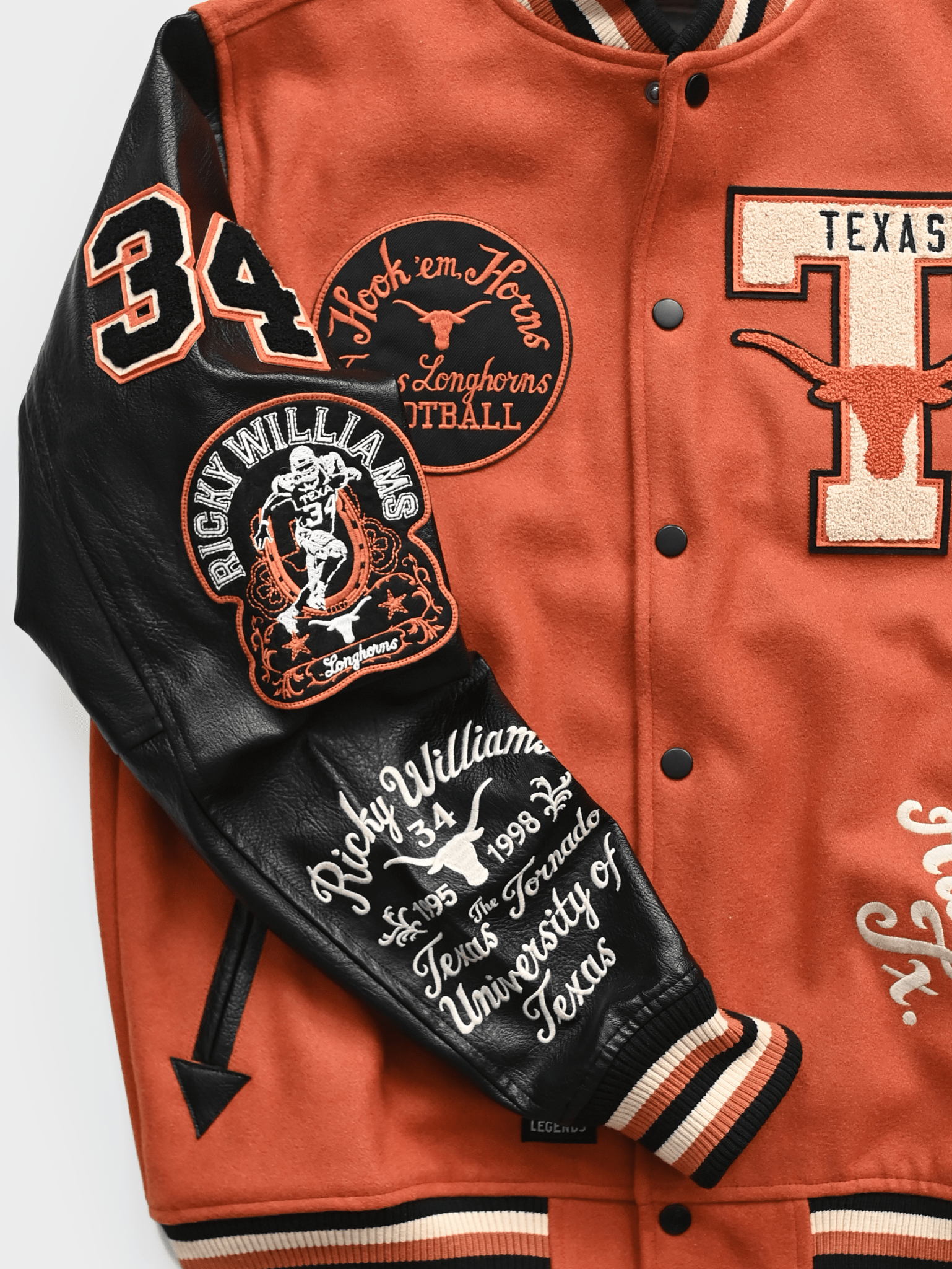 UT - Ricky Williams x Earl Campbell Varsity Jacket - Roots of Fight