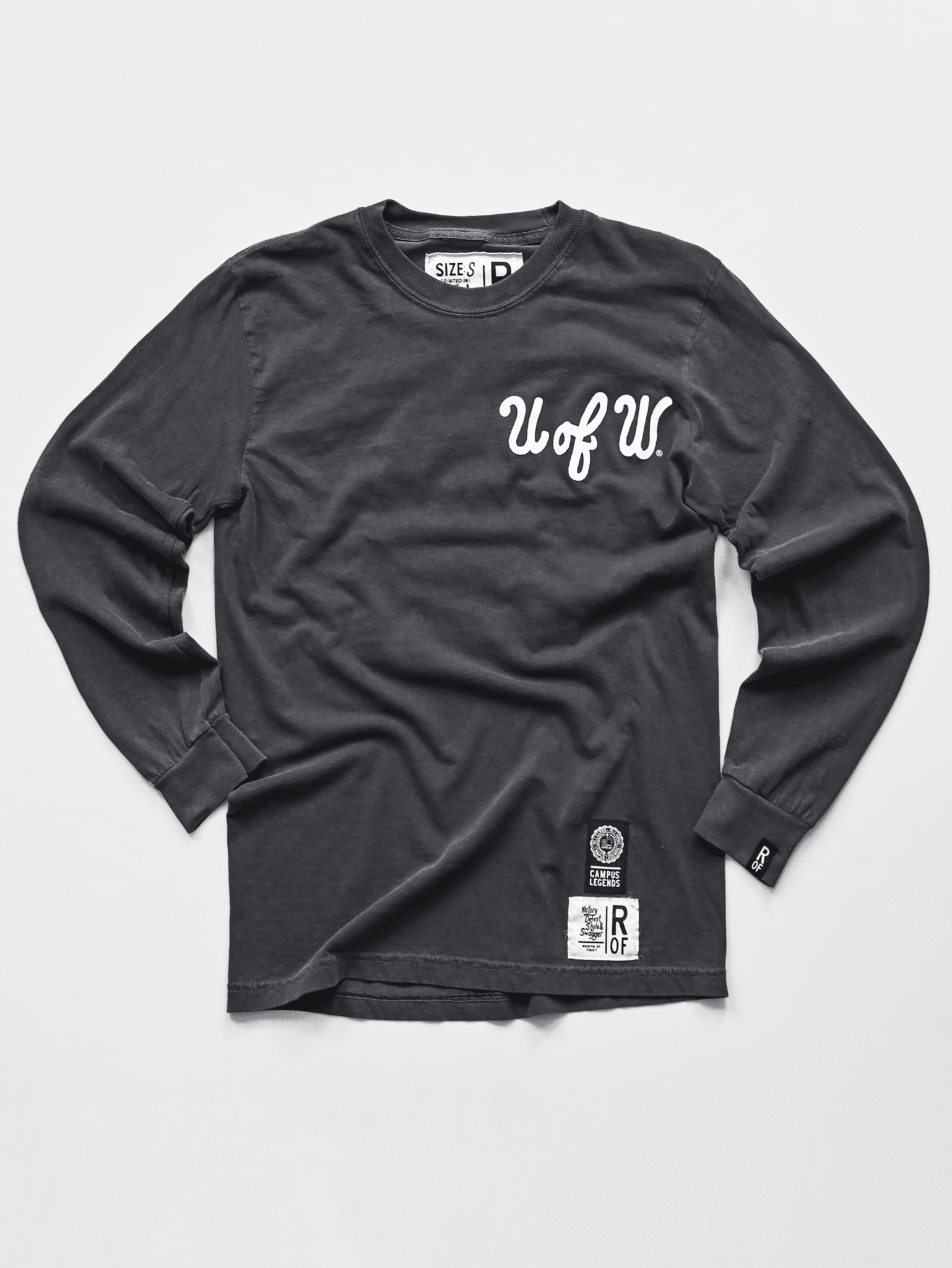 UW - Bruce Lee 1961 Charcoal Long Sleeve Tee - Roots of Fight