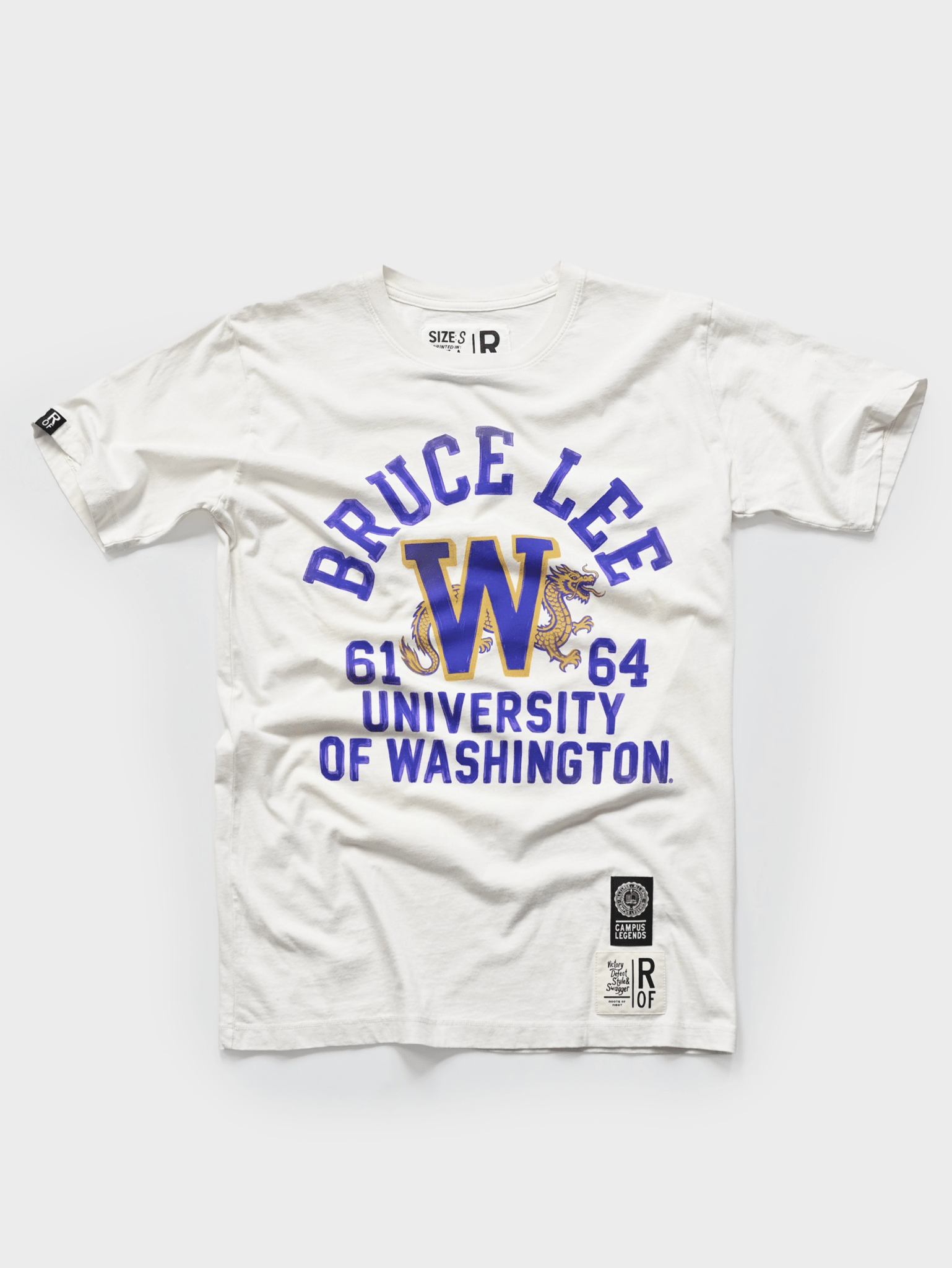 UW - Bruce Lee Campus Legend White Tee - Roots of Fight