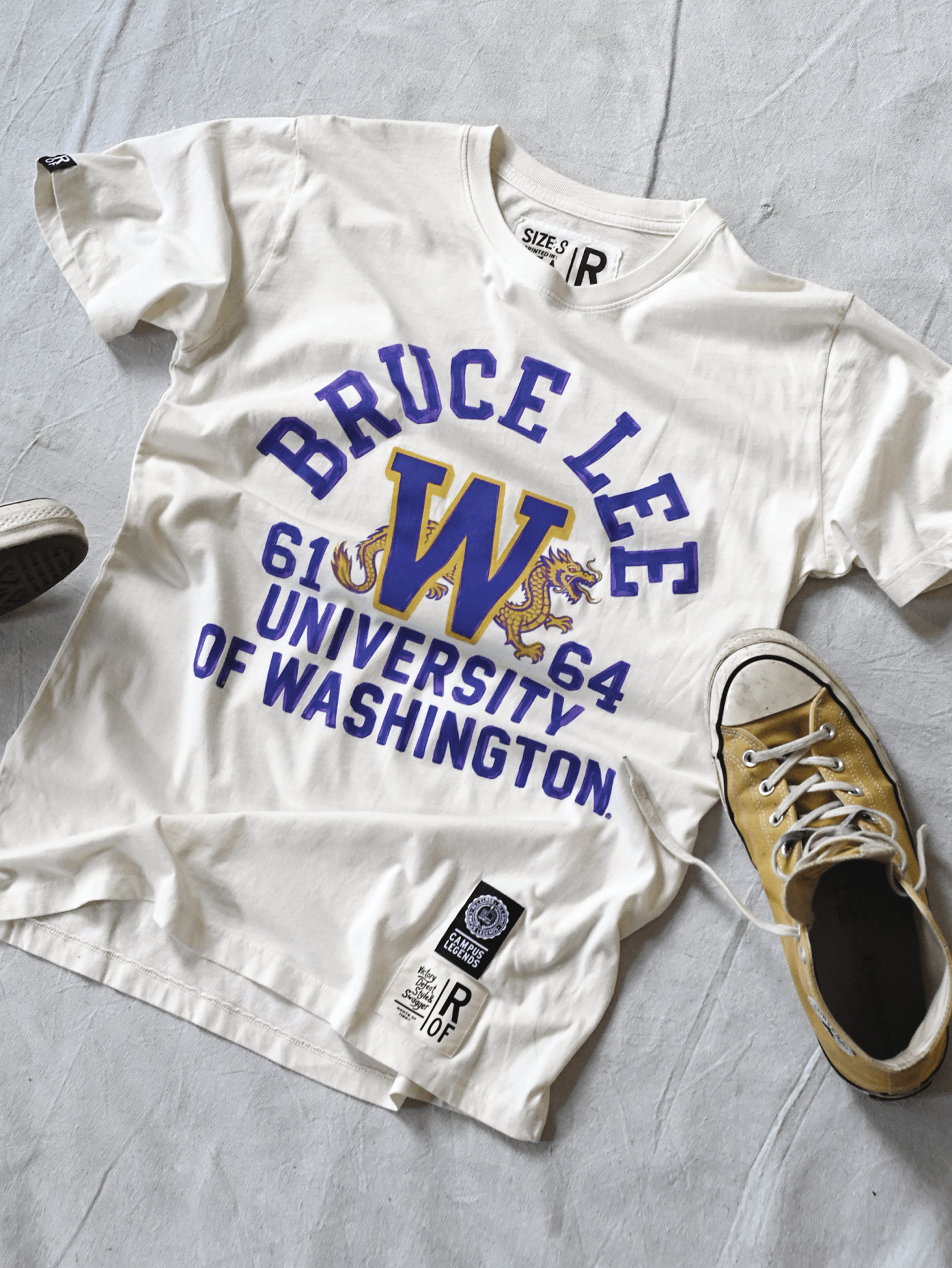 UW - Bruce Lee Campus Legend White Tee - Roots of Fight