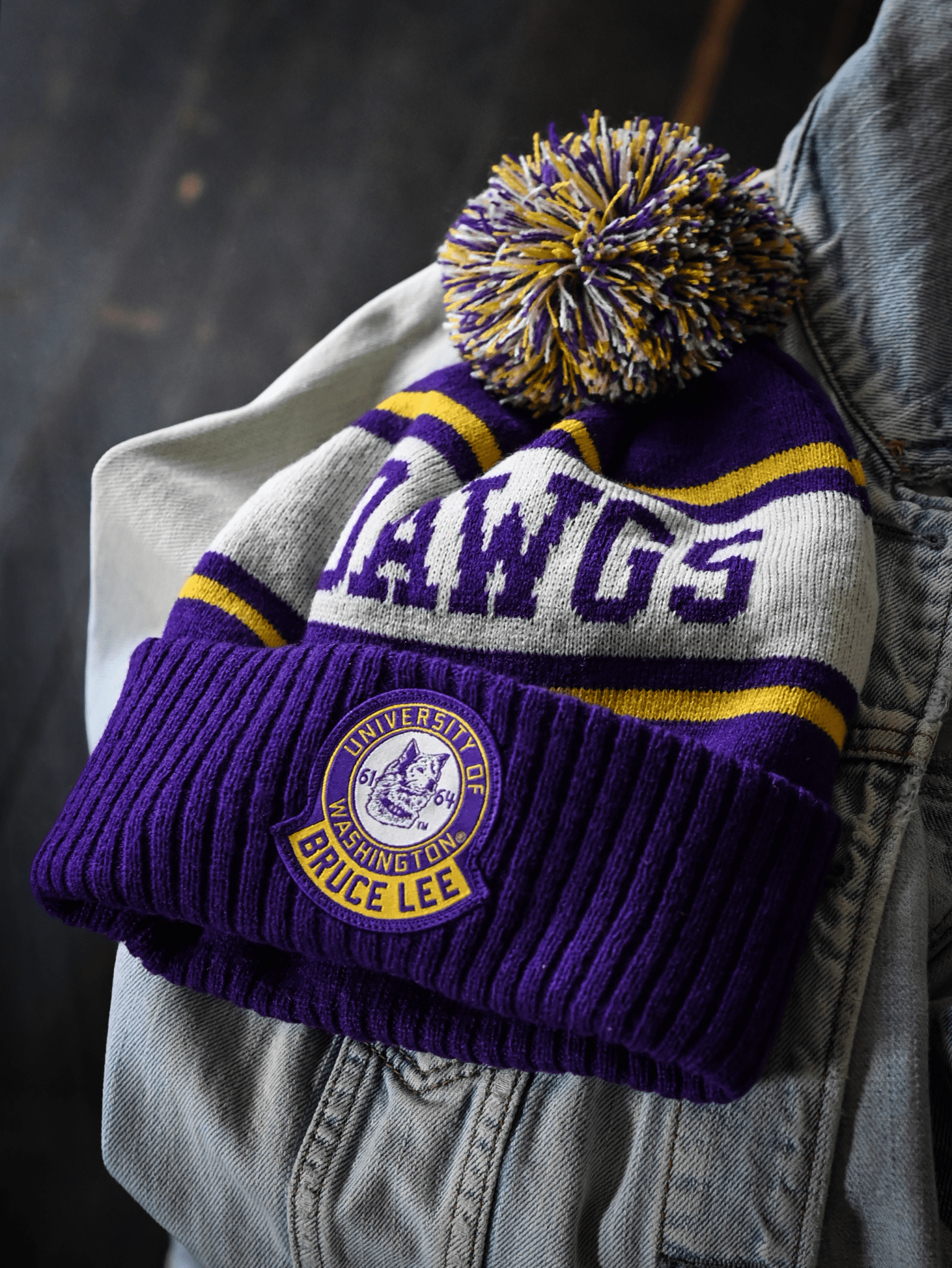 UW – Bruce Lee Dawgs Pom Pom Beanie - Roots of Fight