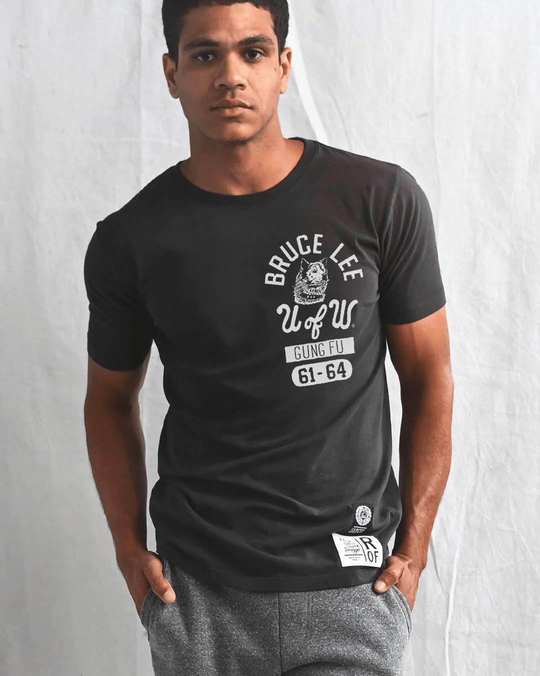 UW - Bruce Lee Gung Fu Origins ’61 - ’64 Black Tee - Roots of Fight
