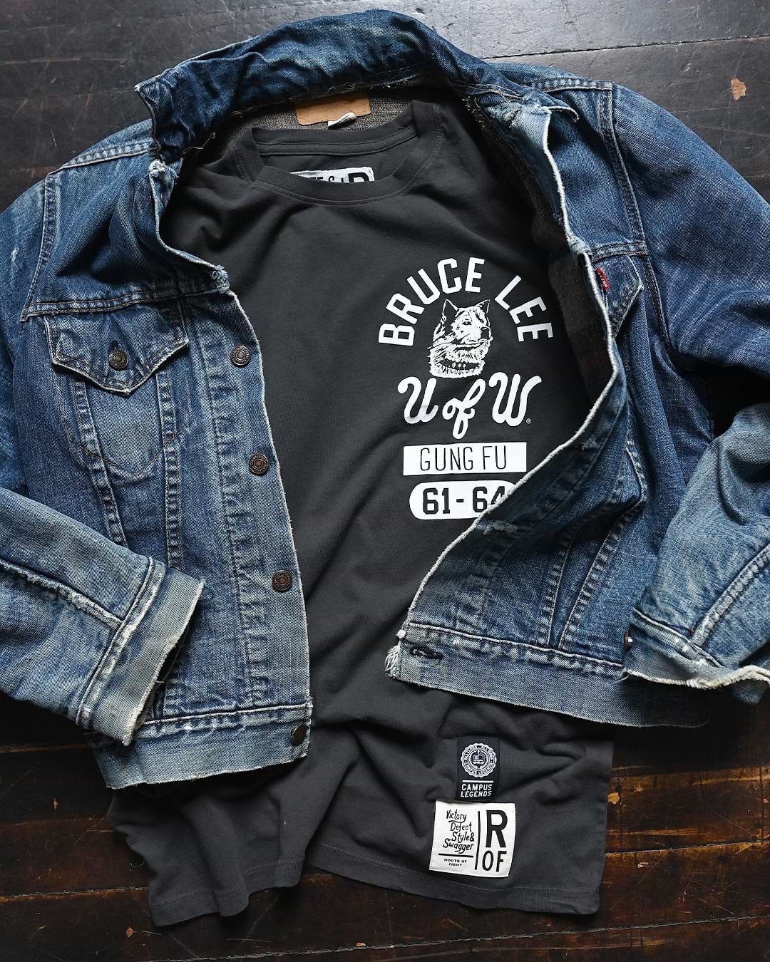 UW - Bruce Lee Gung Fu Origins ’61 - ’64 Black Tee - Roots of Fight