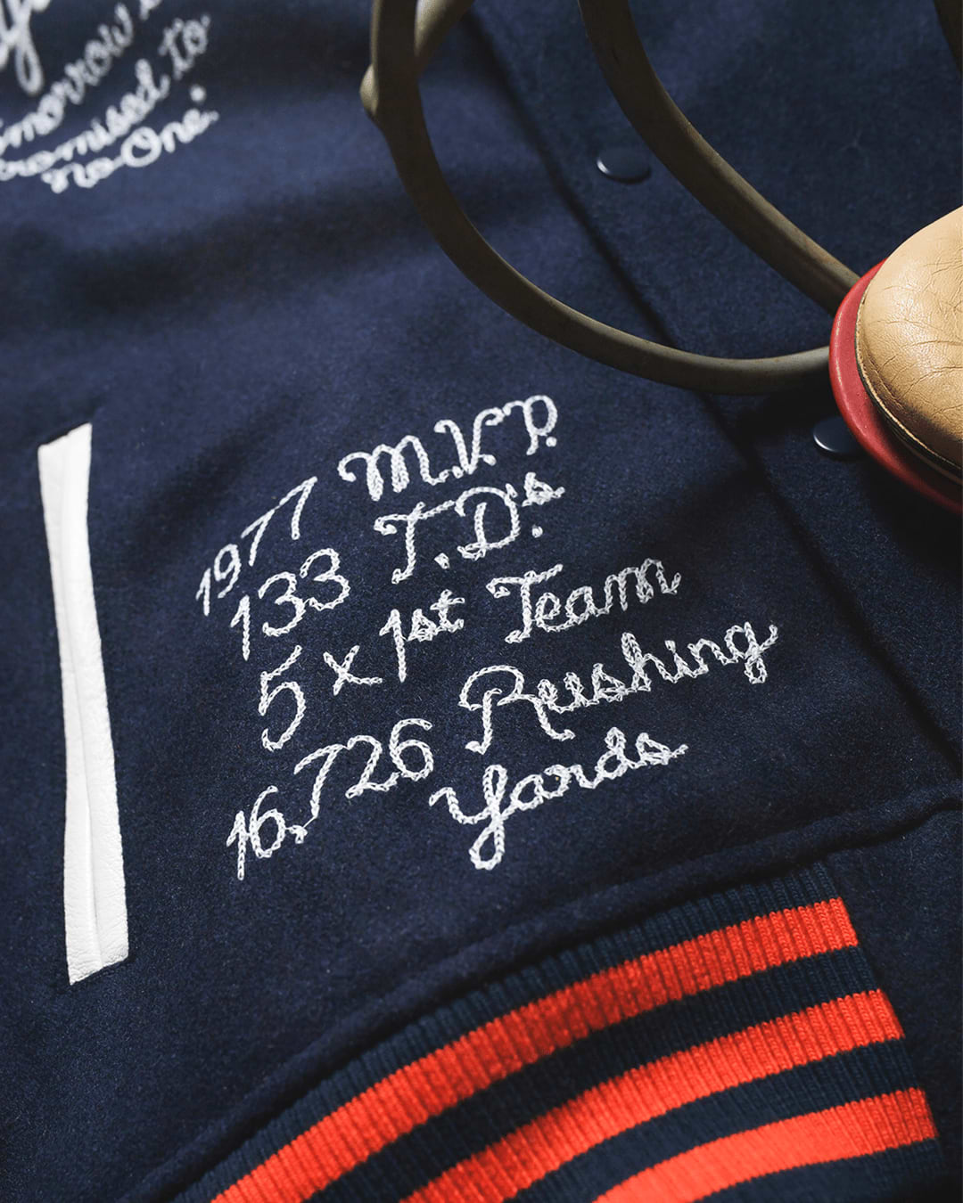 Walter Payton Legacy Navy Varsity Jacket - Roots of Fight