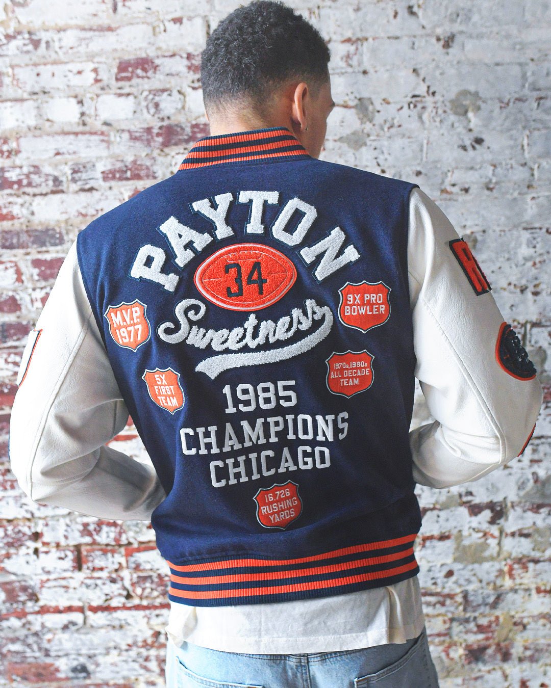Walter Payton Legacy Navy Varsity Jacket - Roots of Fight