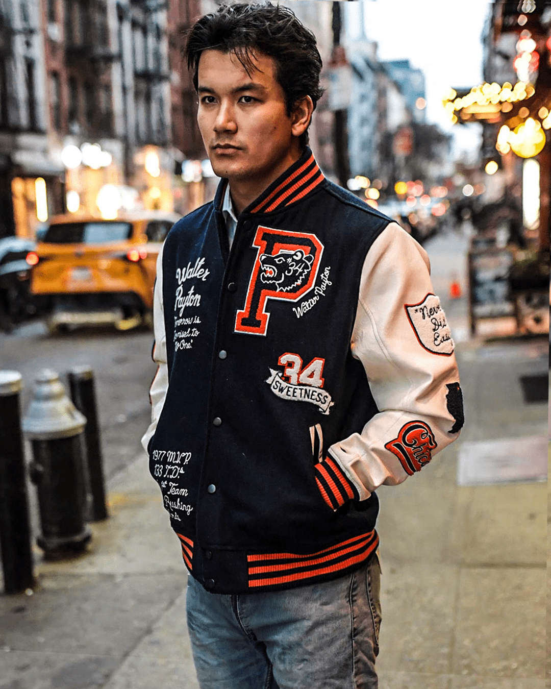 Walter Payton Legacy Navy Varsity Jacket - Roots of Fight