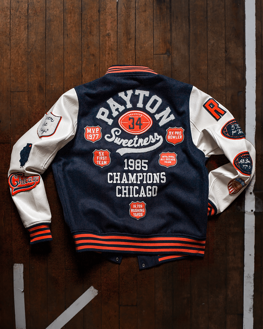 Walter Payton Legacy Navy Varsity Jacket - Roots of Fight