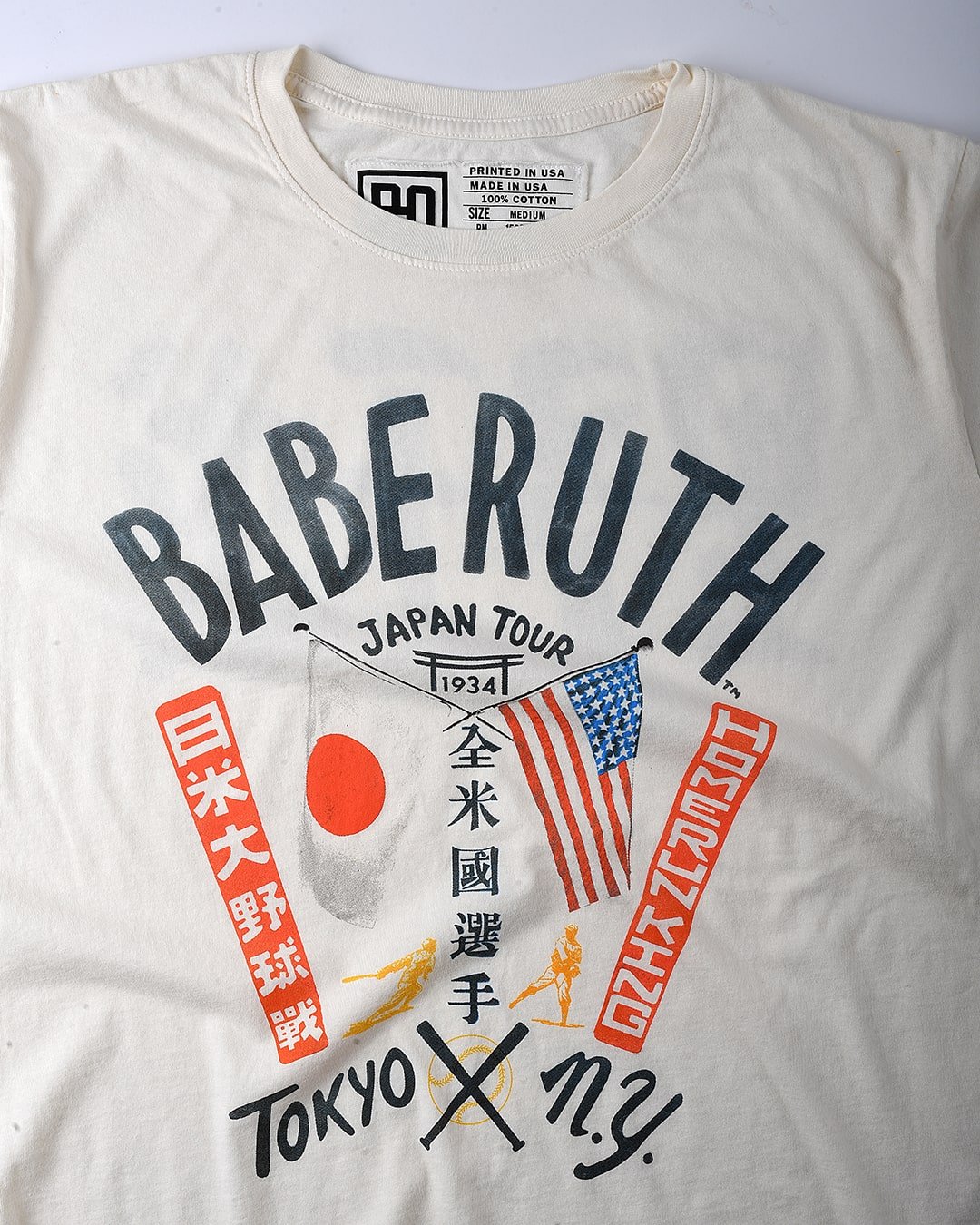Babe Ruth Tokyo X NY Vintage White Tee Babe Ruth Tokyo X NY Vintage White Tee
