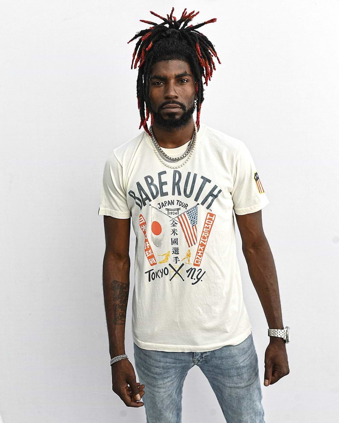Babe Ruth Tokyo X NY Vintage White Tee - Roots of Fight
