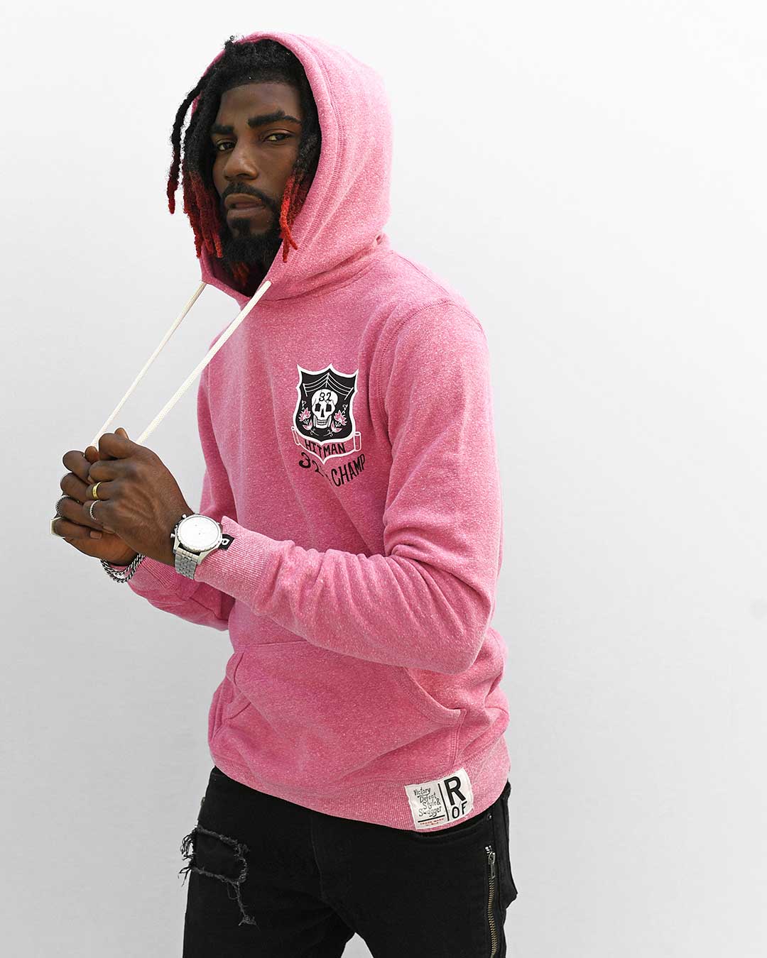 Bret Hart 32 Time Champ Pink PO Hoody - Roots of Fight Canada