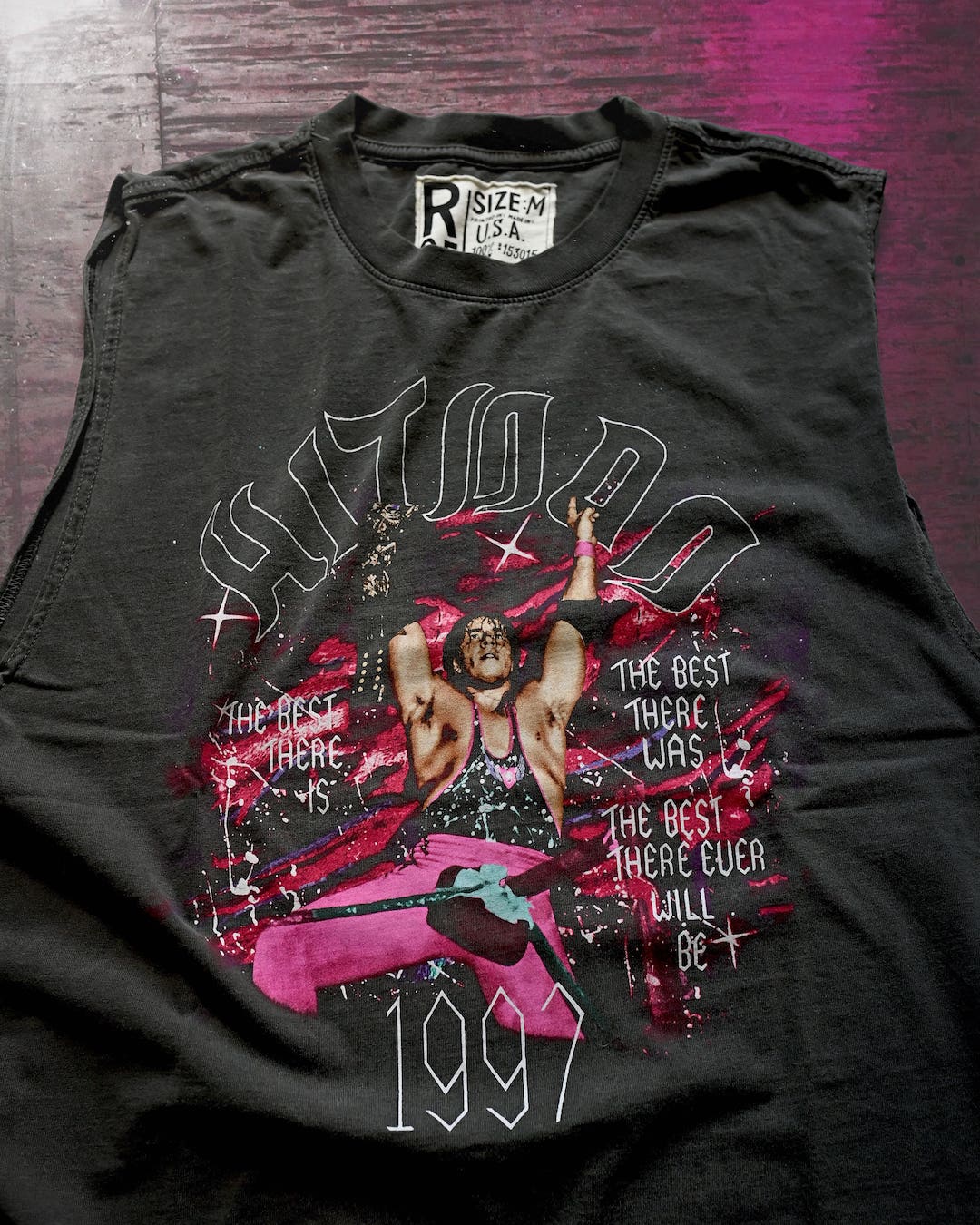 Bret Hart Hitman Black Muscle Tee - Roots of Fight