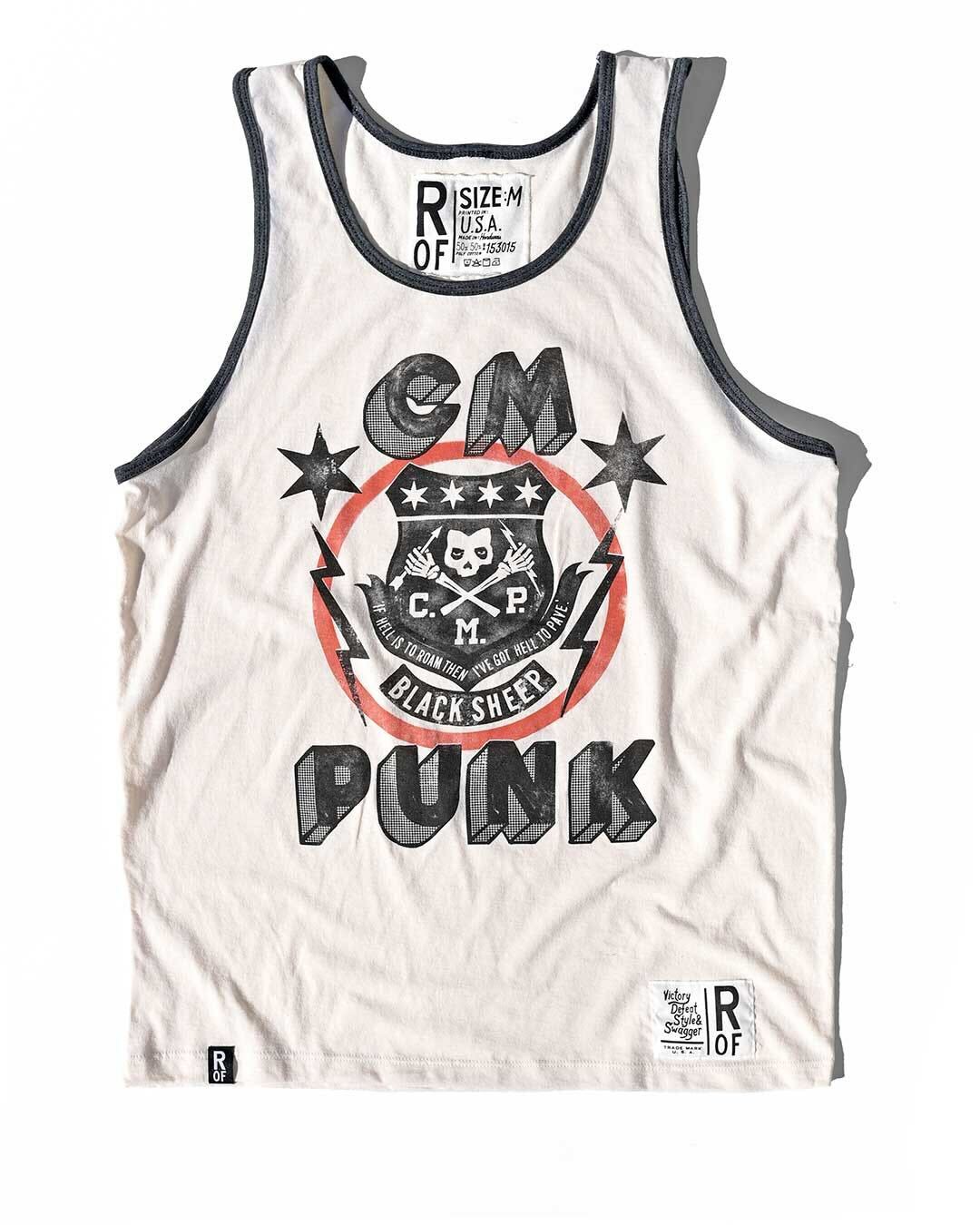 CM Punk Black Sheep White Tank - Roots of Fight