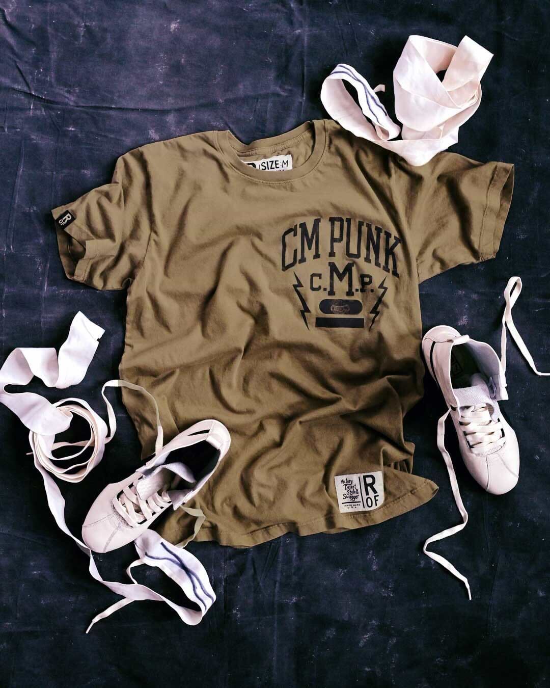 CM Punk Olive Tee - Roots of Fight