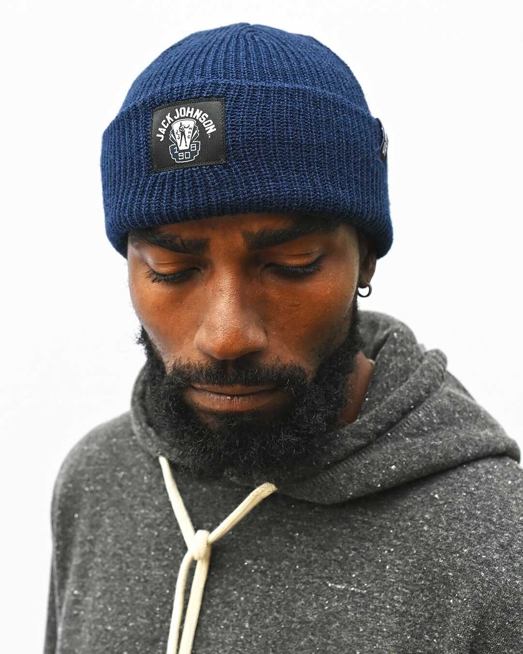 Jack Johnson 1980 Navy Beanie