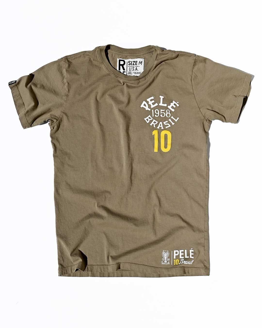 Pelé 1958 Brasil Olive Tee - Roots of Fight