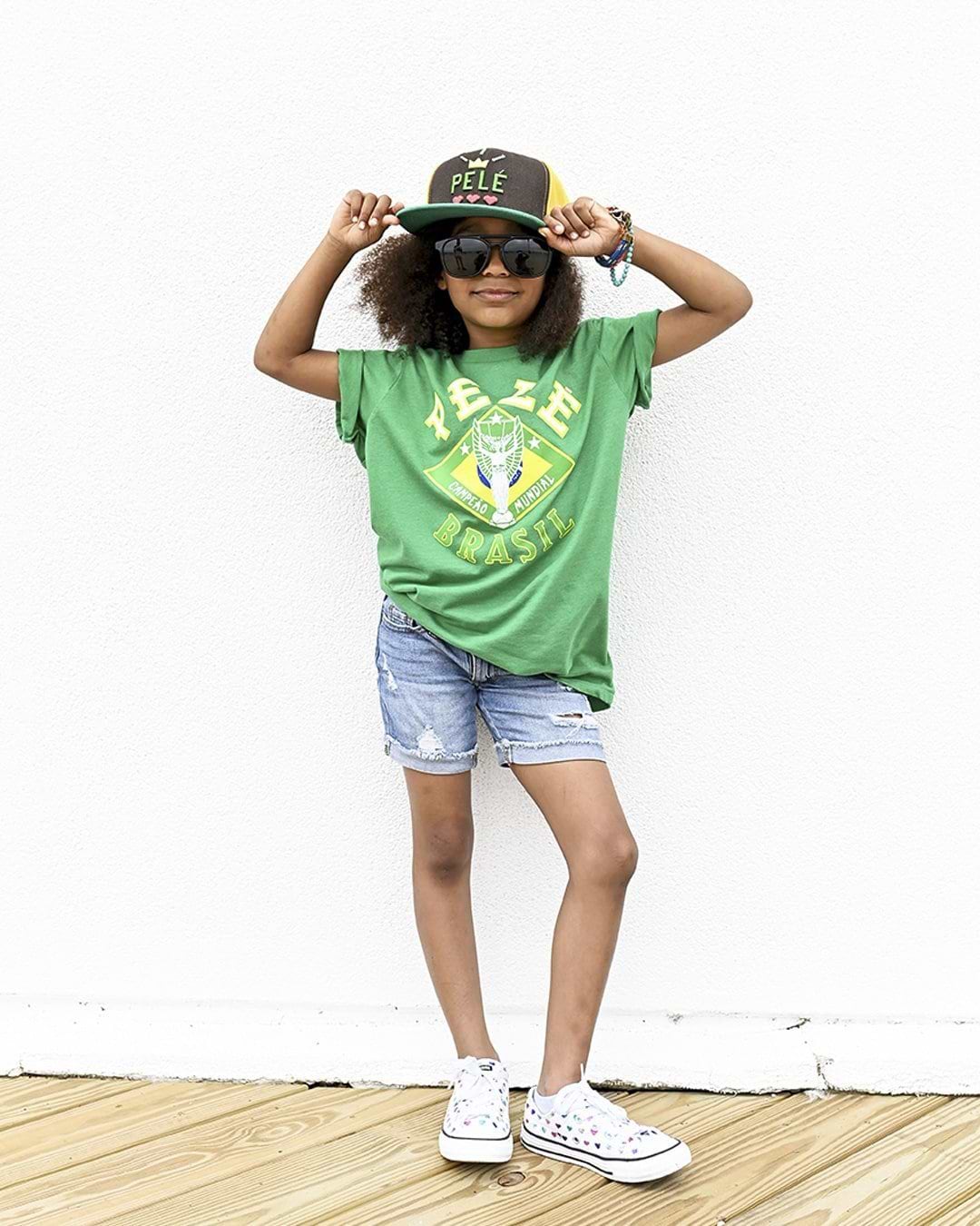 Pelé Brasil Green Kid&#39;s Tee - Roots of Fight Canada