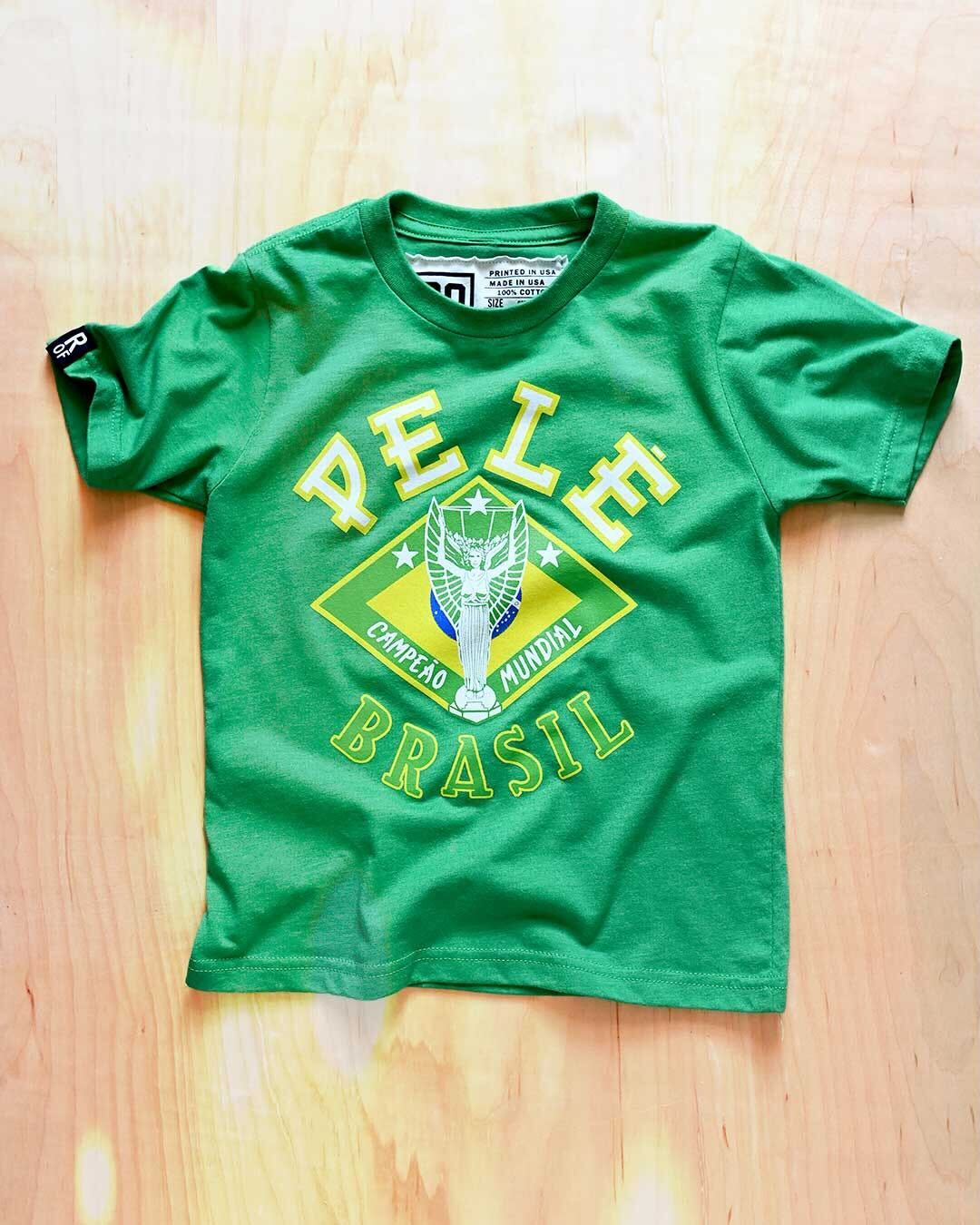 Pelé Brasil Green Kid&#39;s Tee - Roots of Fight Canada