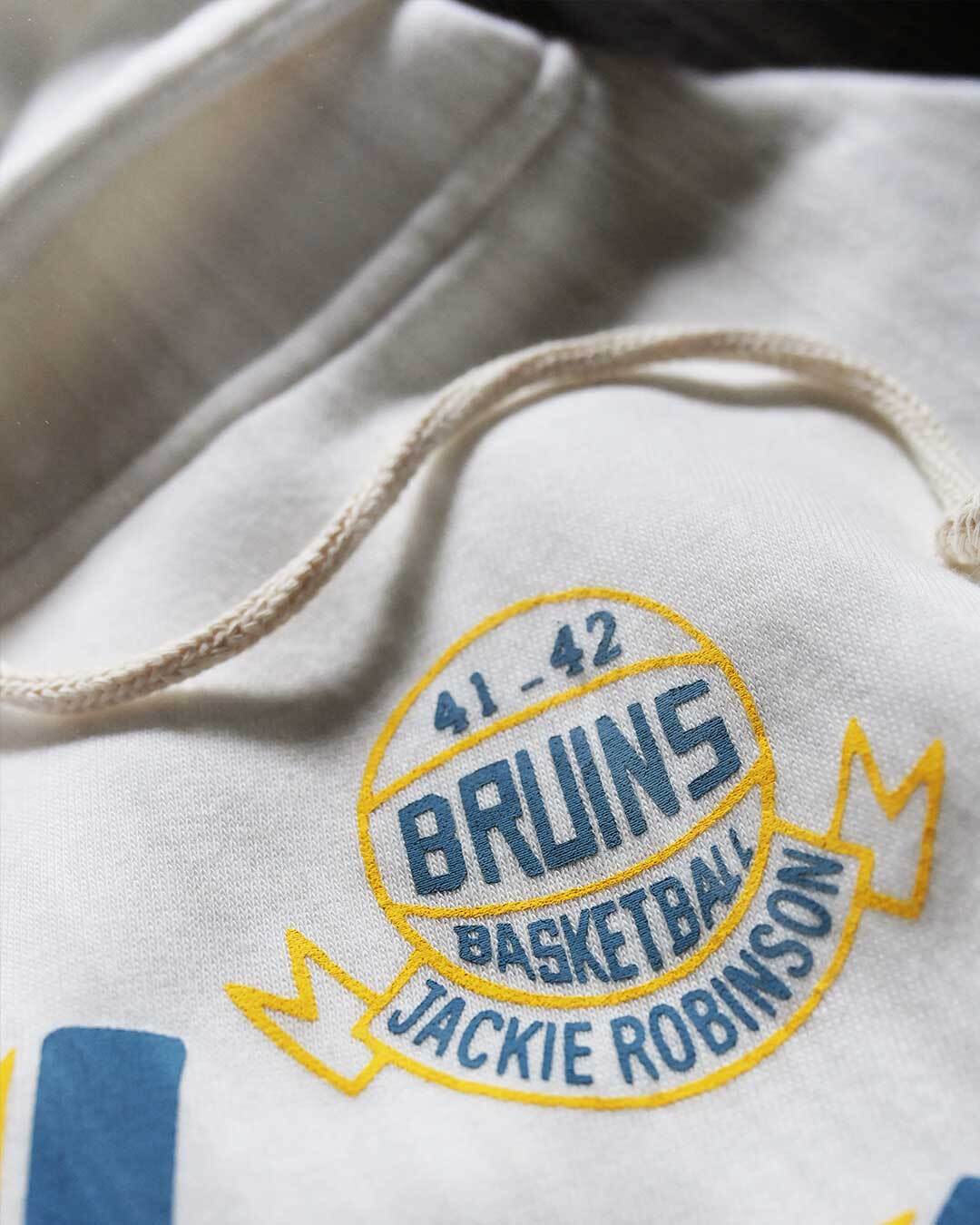 UCLA - Jackie Robinson Basketball Ivory PO Hoody - Roots of Fight