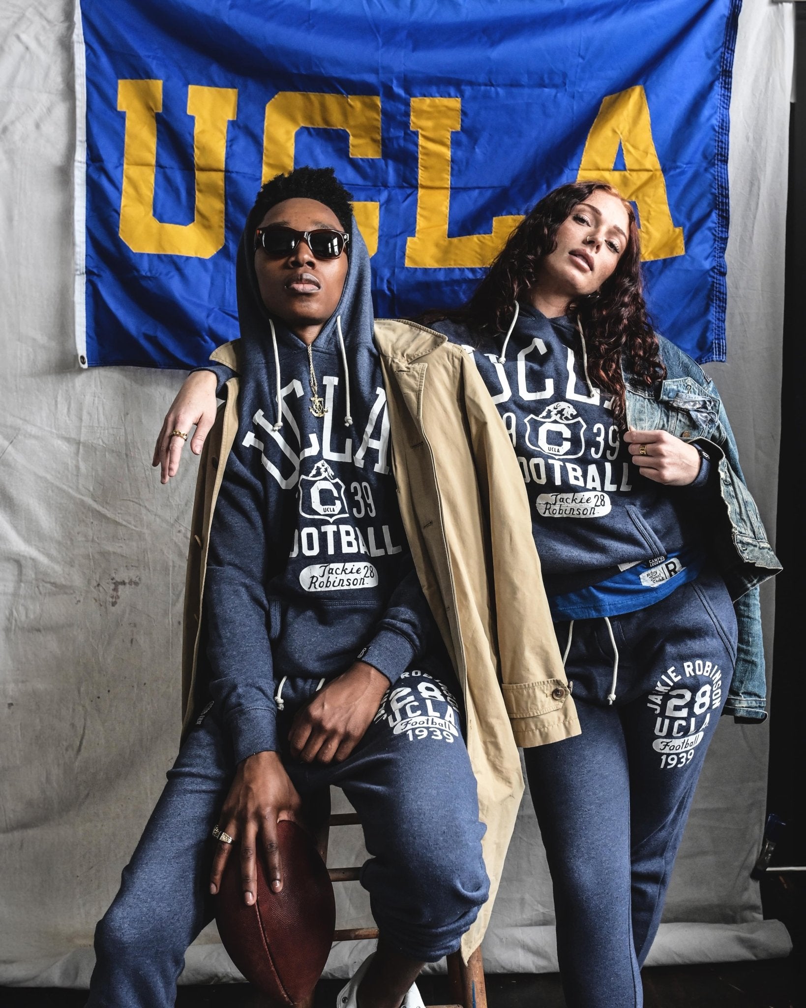 UCLA - Jackie Robinson Football Navy PO Hoody