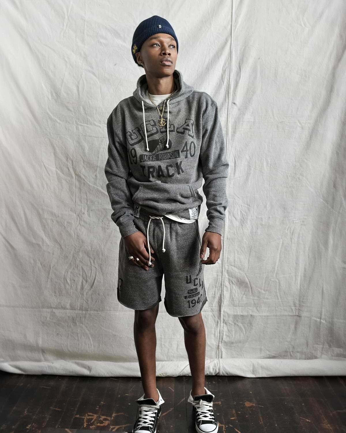 UCLA - Jackie Robinson Track Grey PO Hoody - Roots of Fight