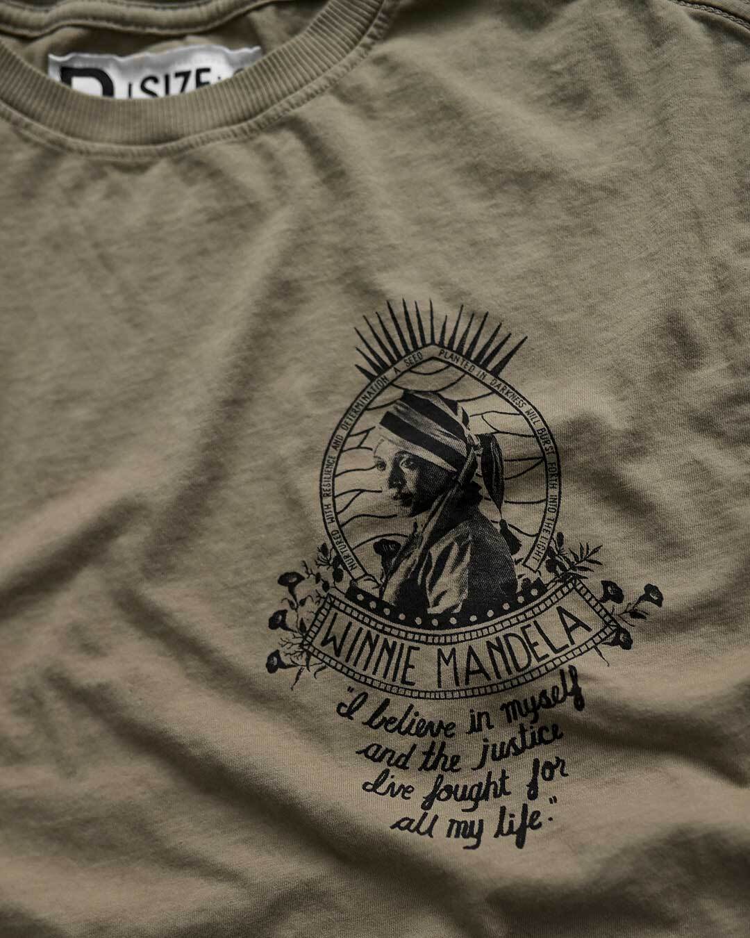 Winnie Mandela Olive Women&#39;s Tee - Roots of Fight