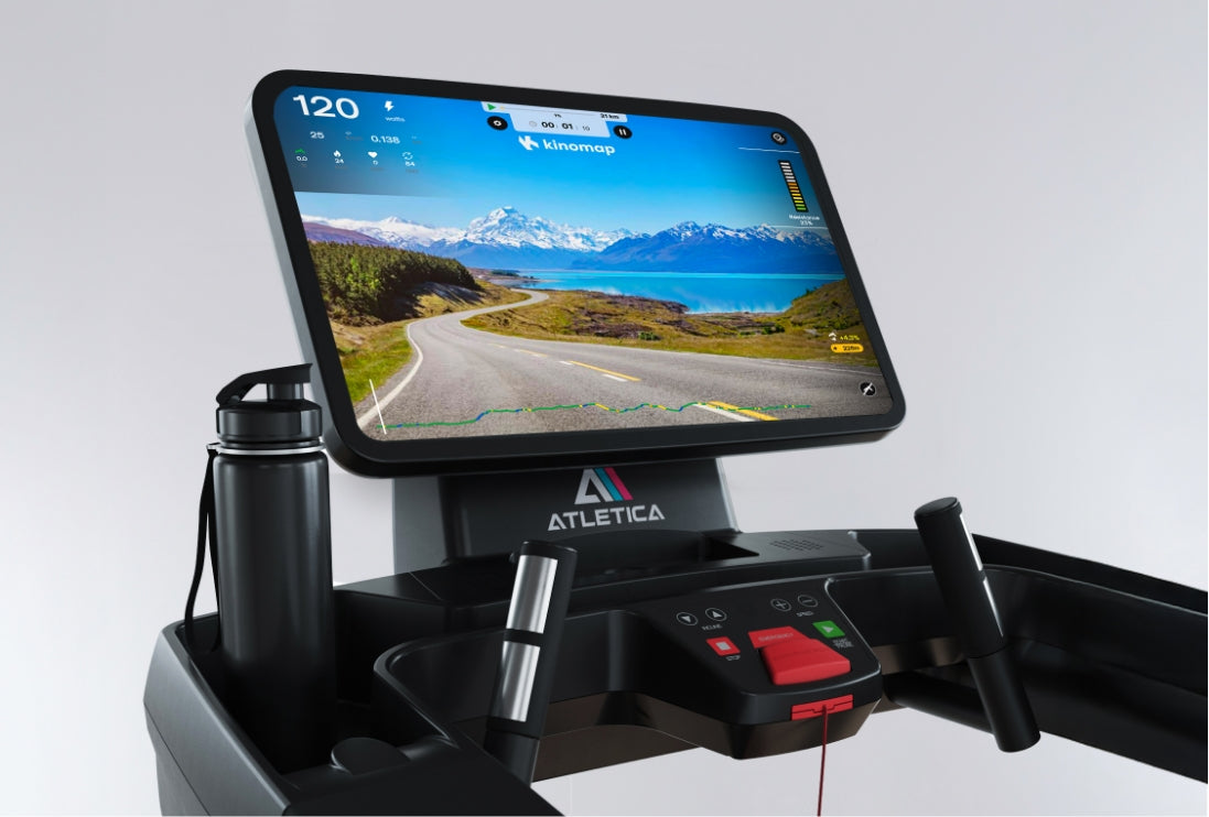 großes LED Display am Sprintmaster Laufband: Kinomap-Verbindung