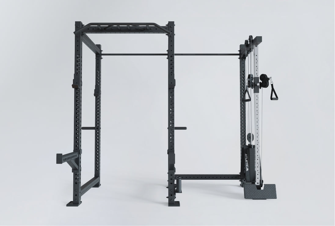 Squat Rack mit seitlichem Kabelzug-Anbau R8 Drift Pro von Atletica