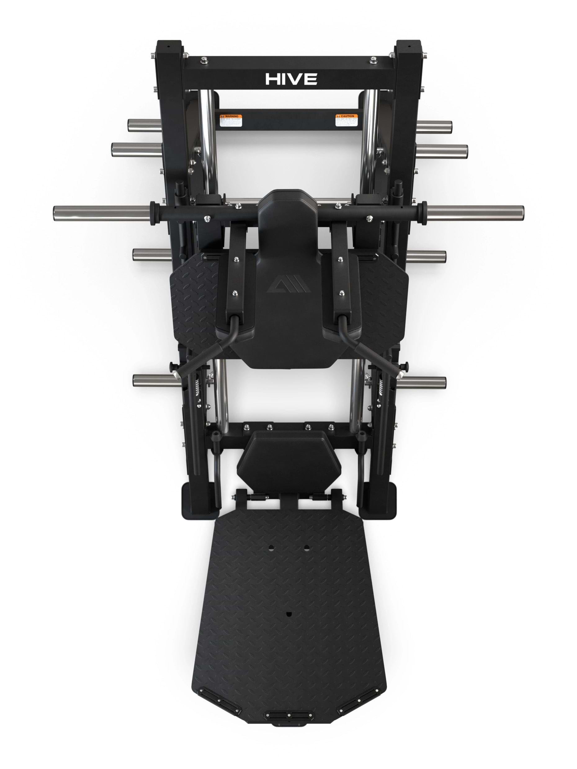 HIVE Beinpresse und Hackenschmidt Maschine: 8-fach gelagerte Schlittenführung