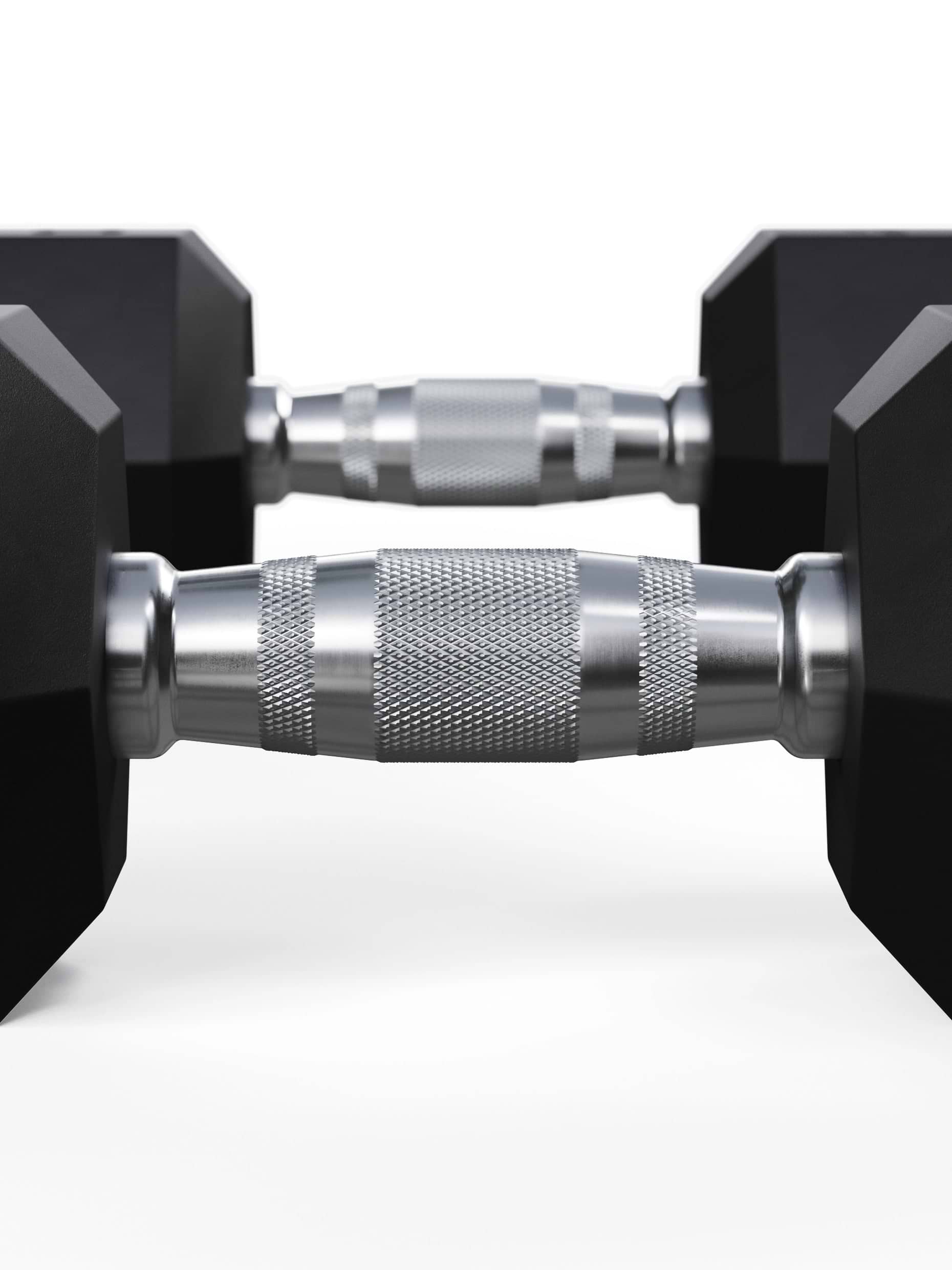 ATLETICA Hexagonhanteln PRO (Paar) | Polyurethan Hexagon Kurzhanteln | Dumbbells Pro - Gewichte mit bikonischem Griff mit Hartchrom Beschichtung | CNC gefräster Stahlkern | Paarweise von 2.5 bis 50kg,