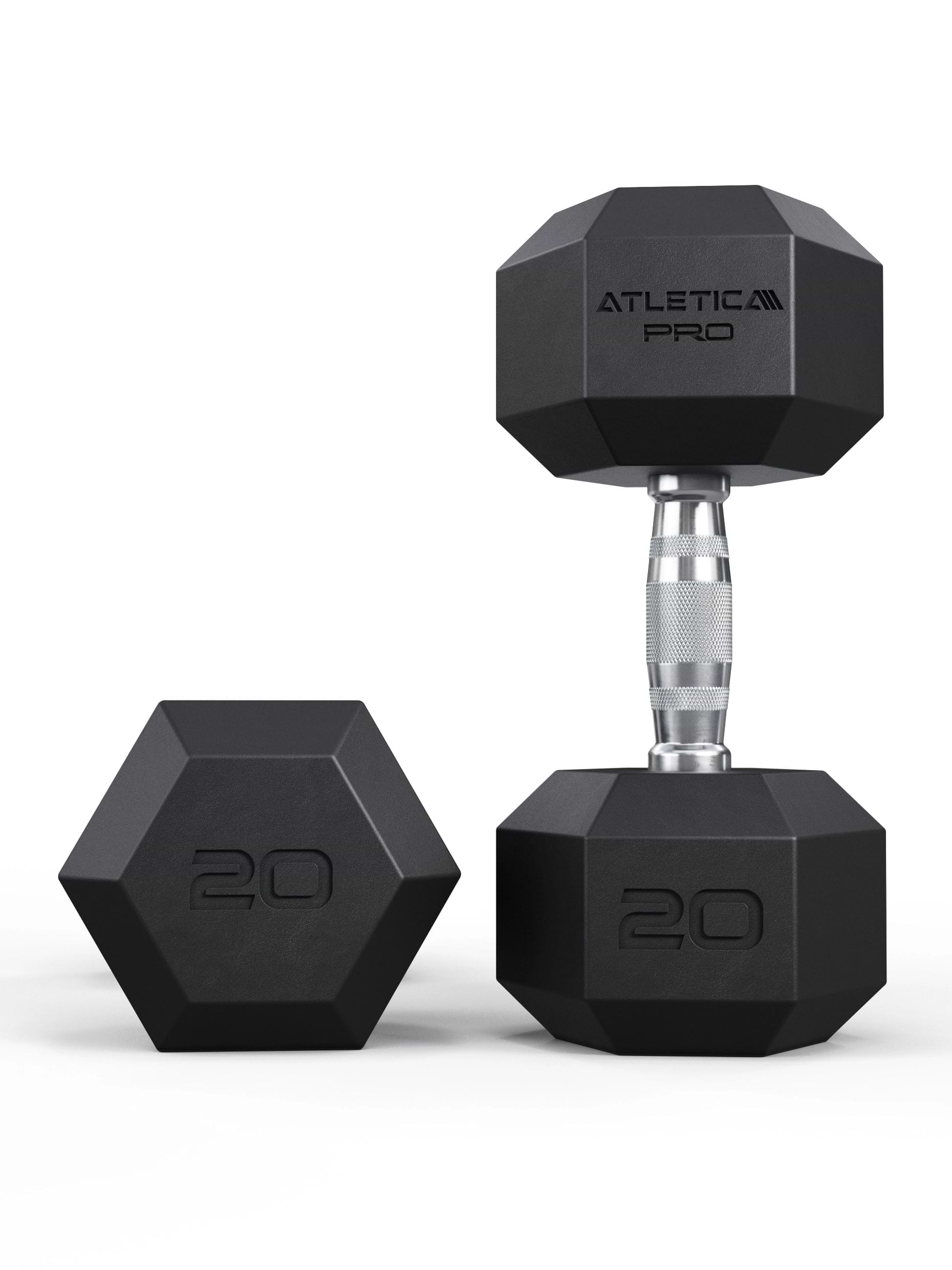 Hexagon Kurzhantel PRO 20 kg Paar von ATLETICA für Home Gym und Studio-Krafttraining